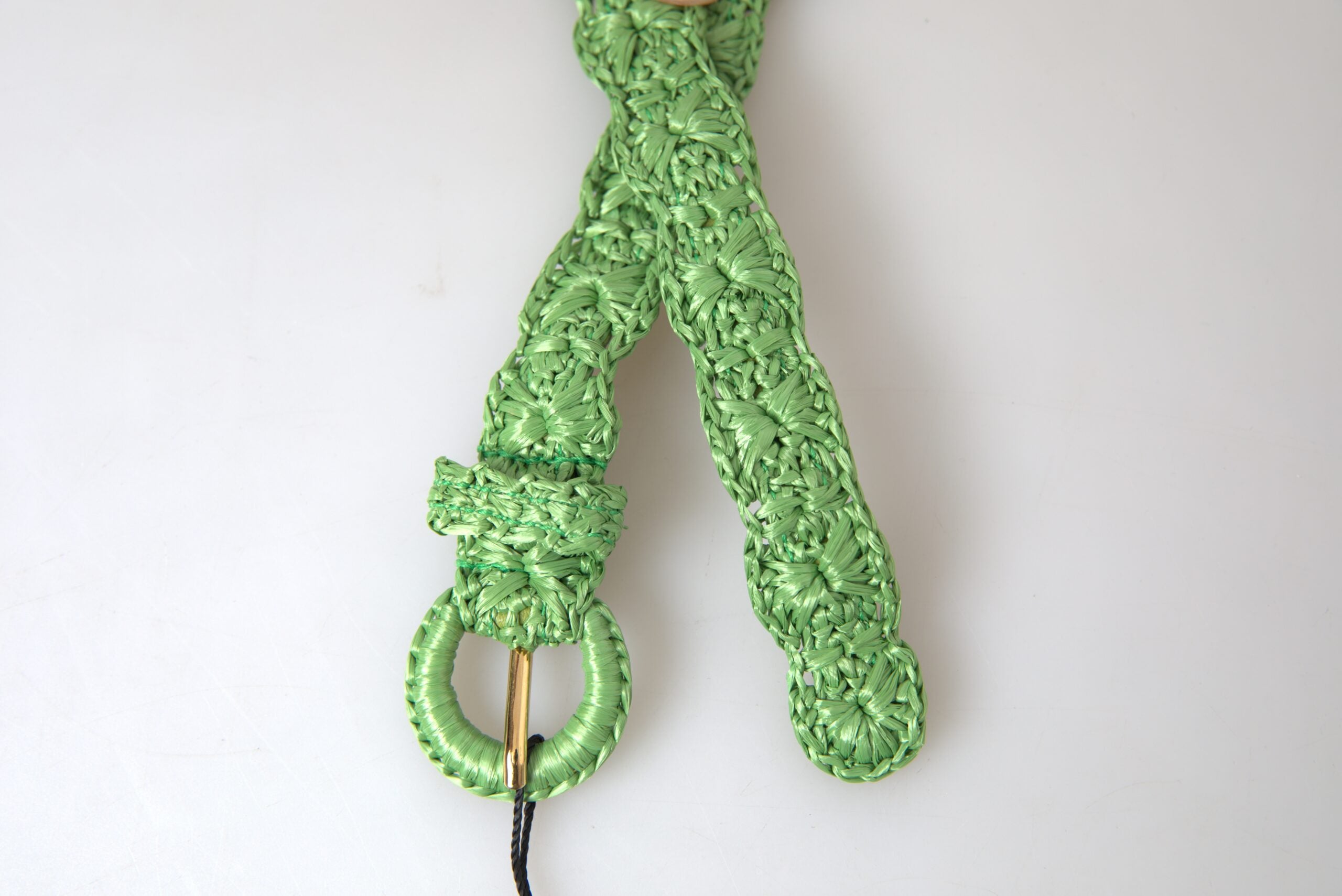 Groene viscose geweven skinny tailleriem