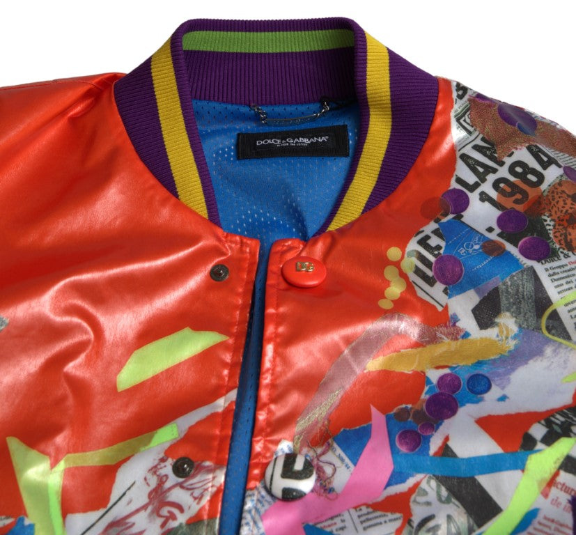 Oranje polyester blousonjack met knopen