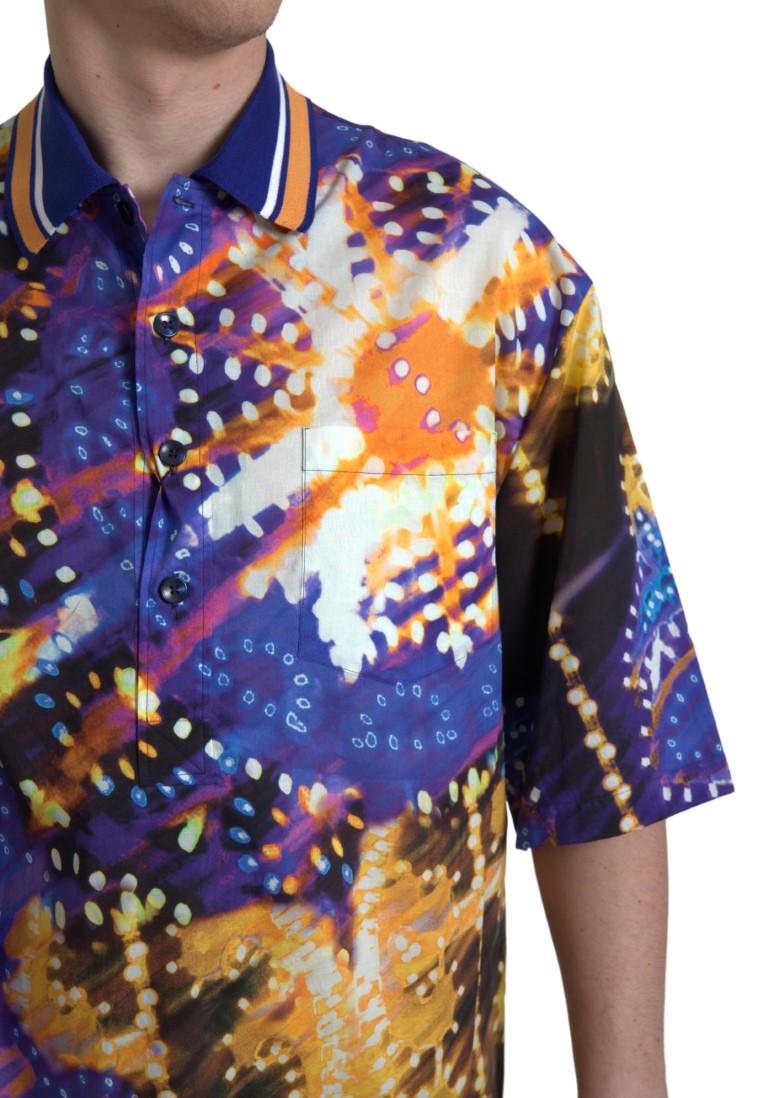 Luminaire Print Katoenen Polo Top Heren Shirt