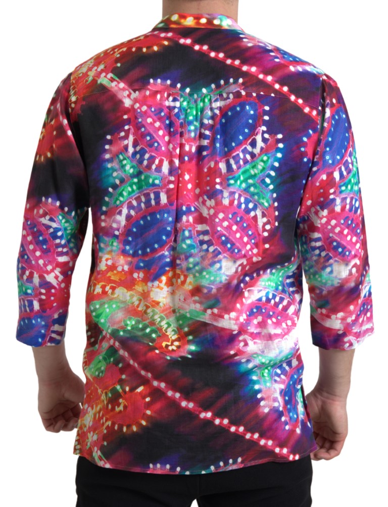 Multicolor Luminarie Print Linnen Shirt