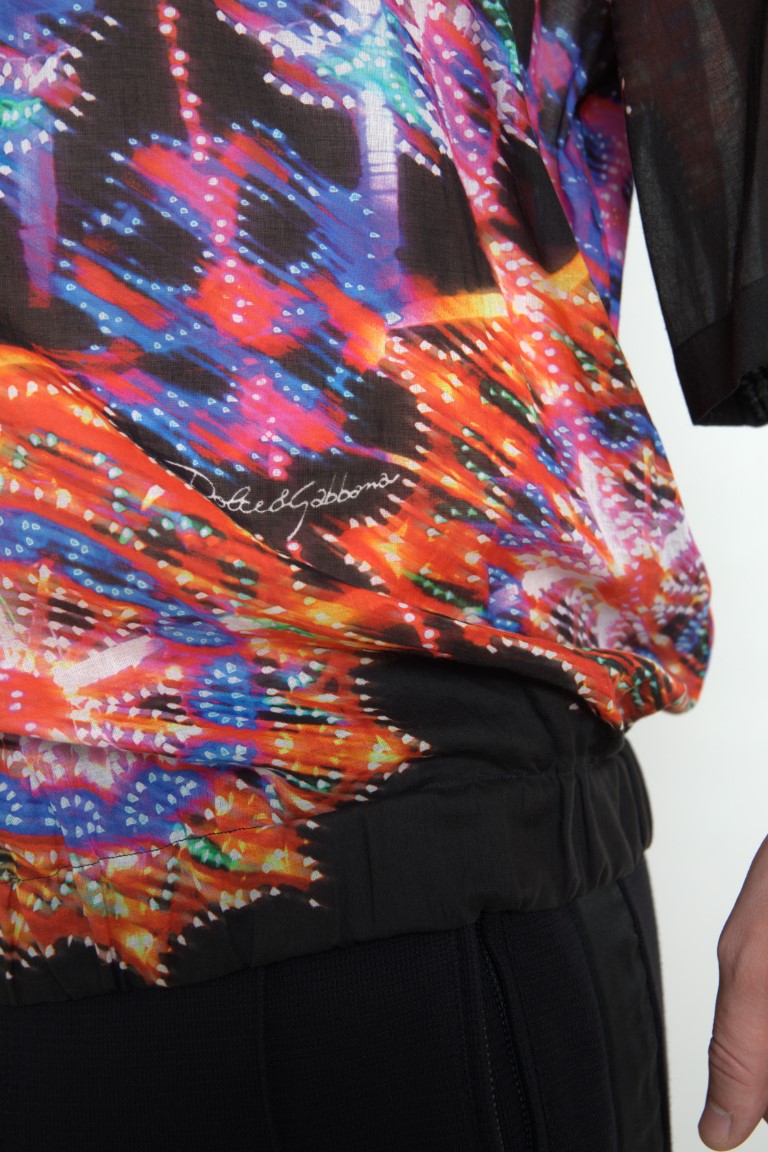 Multicolor Luminarie Print Heren Katoenen Overhemd