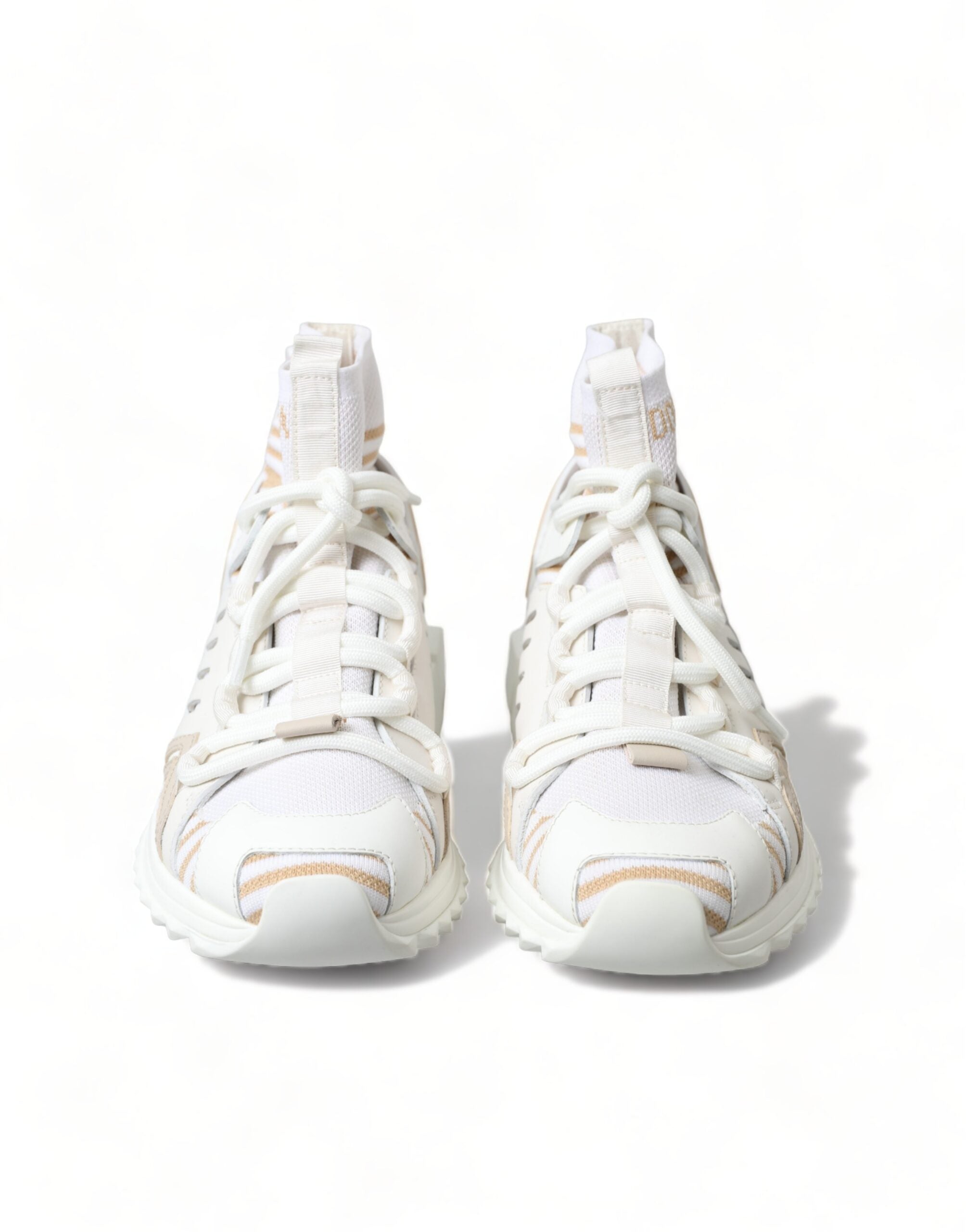 Witte beige Sorrento sokken sneakers schoenen