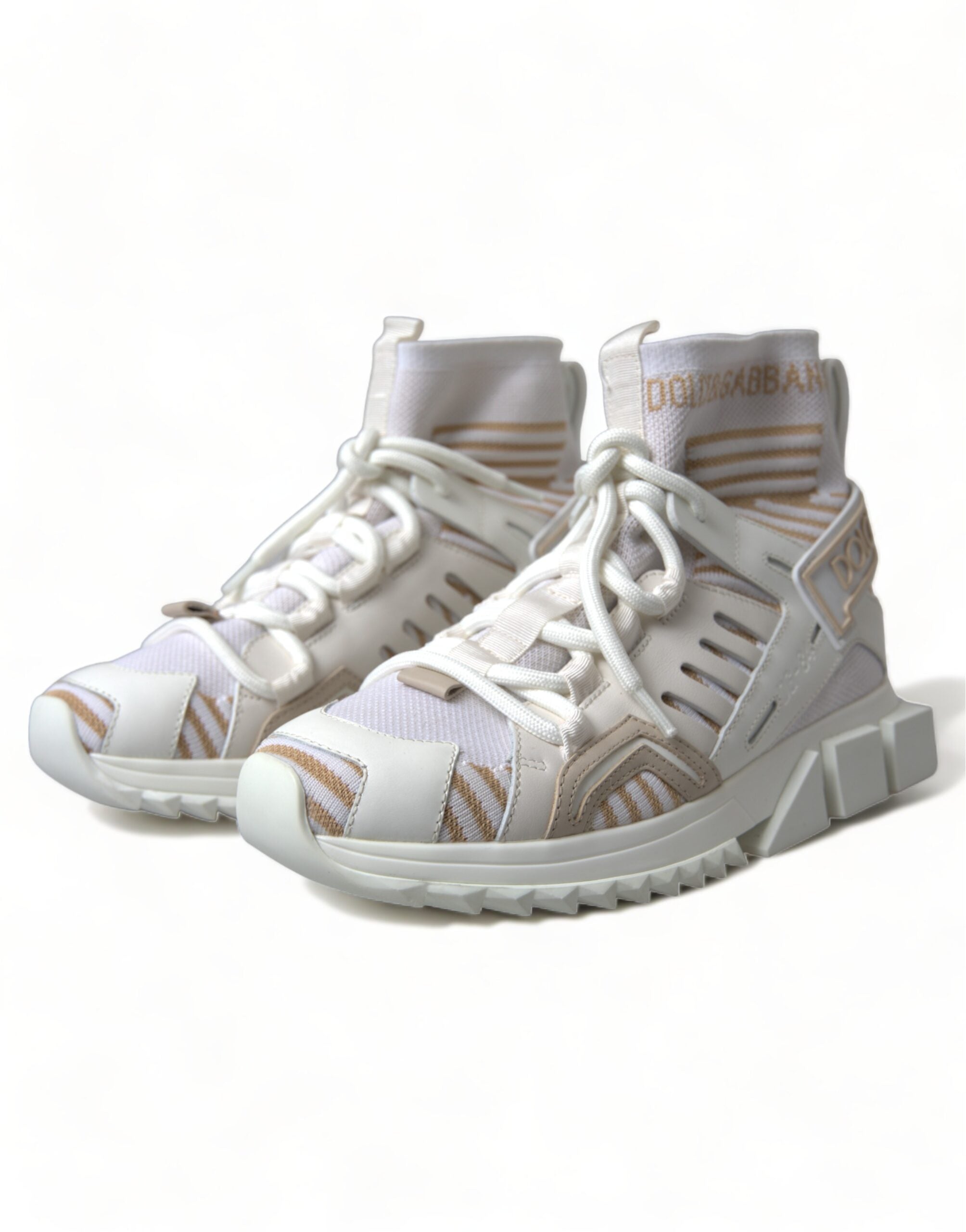 Witte beige Sorrento sokken sneakers schoenen