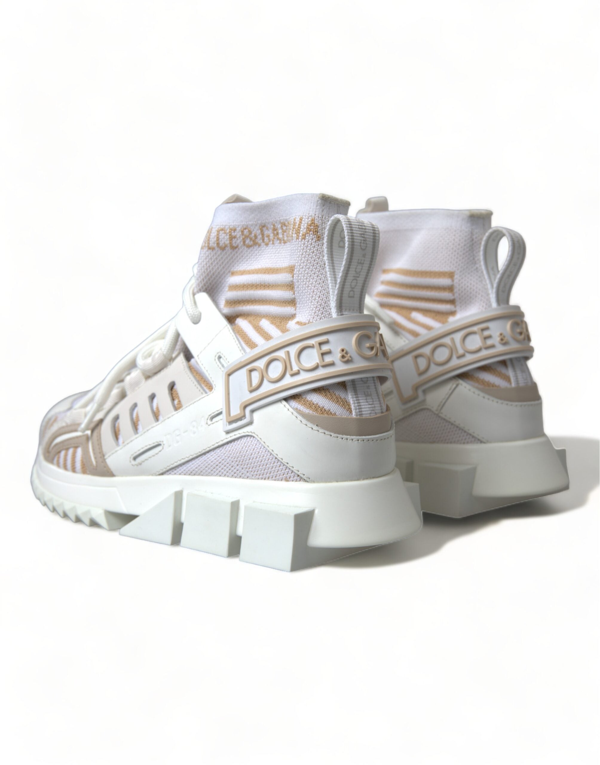 Witte beige Sorrento sokken sneakers schoenen