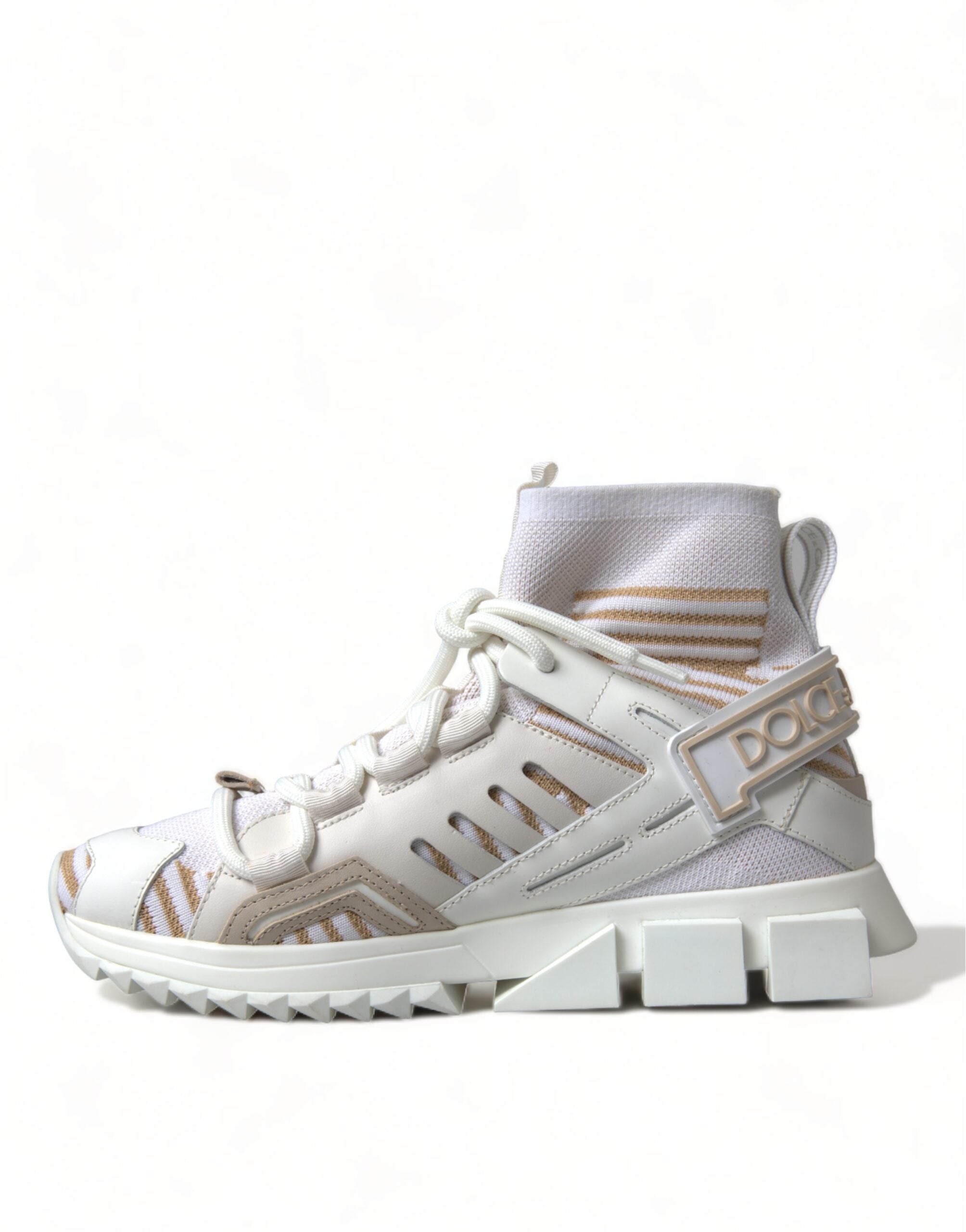 Witte beige Sorrento sokken sneakers schoenen
