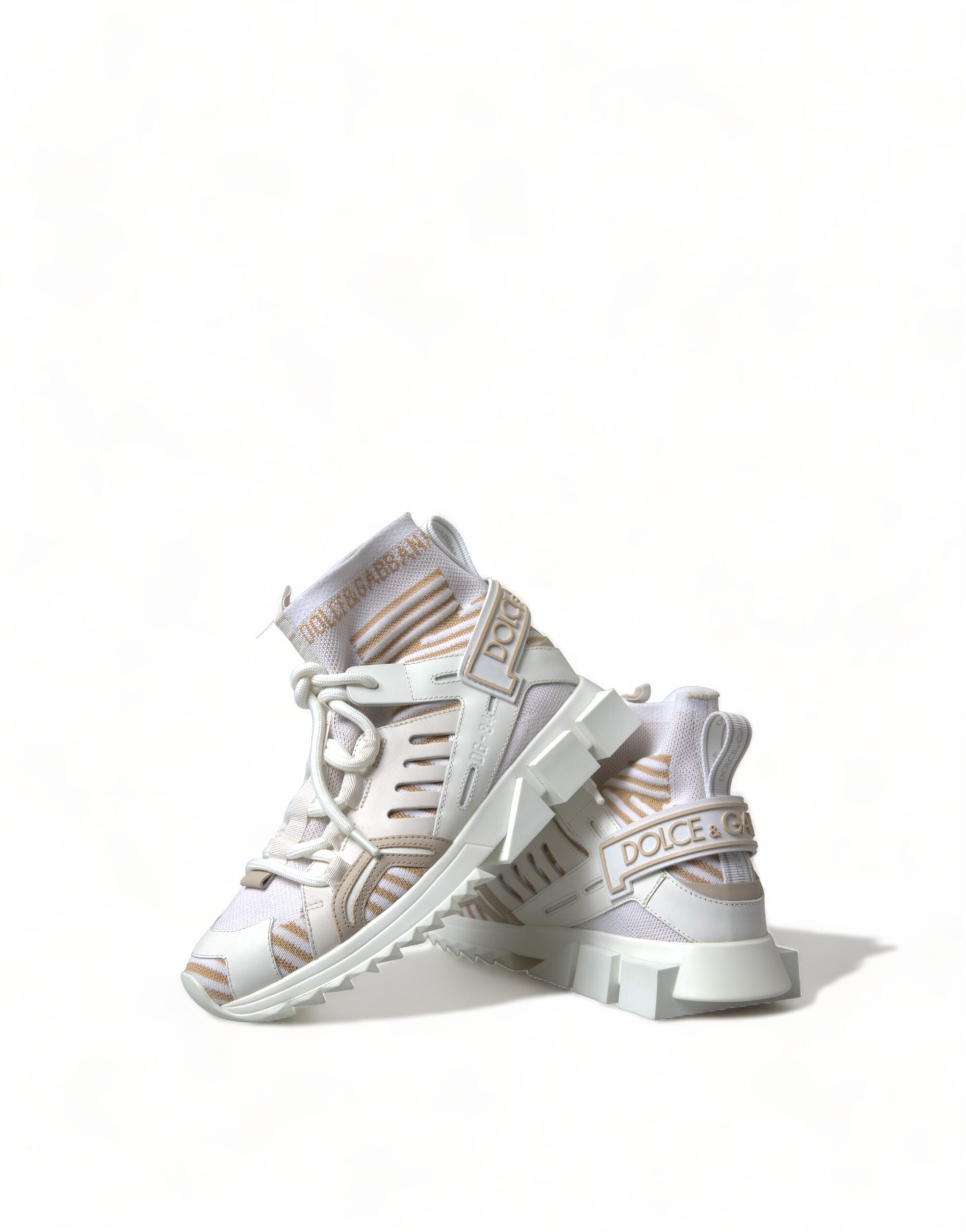 Witte beige Sorrento sokken sneakers schoenen
