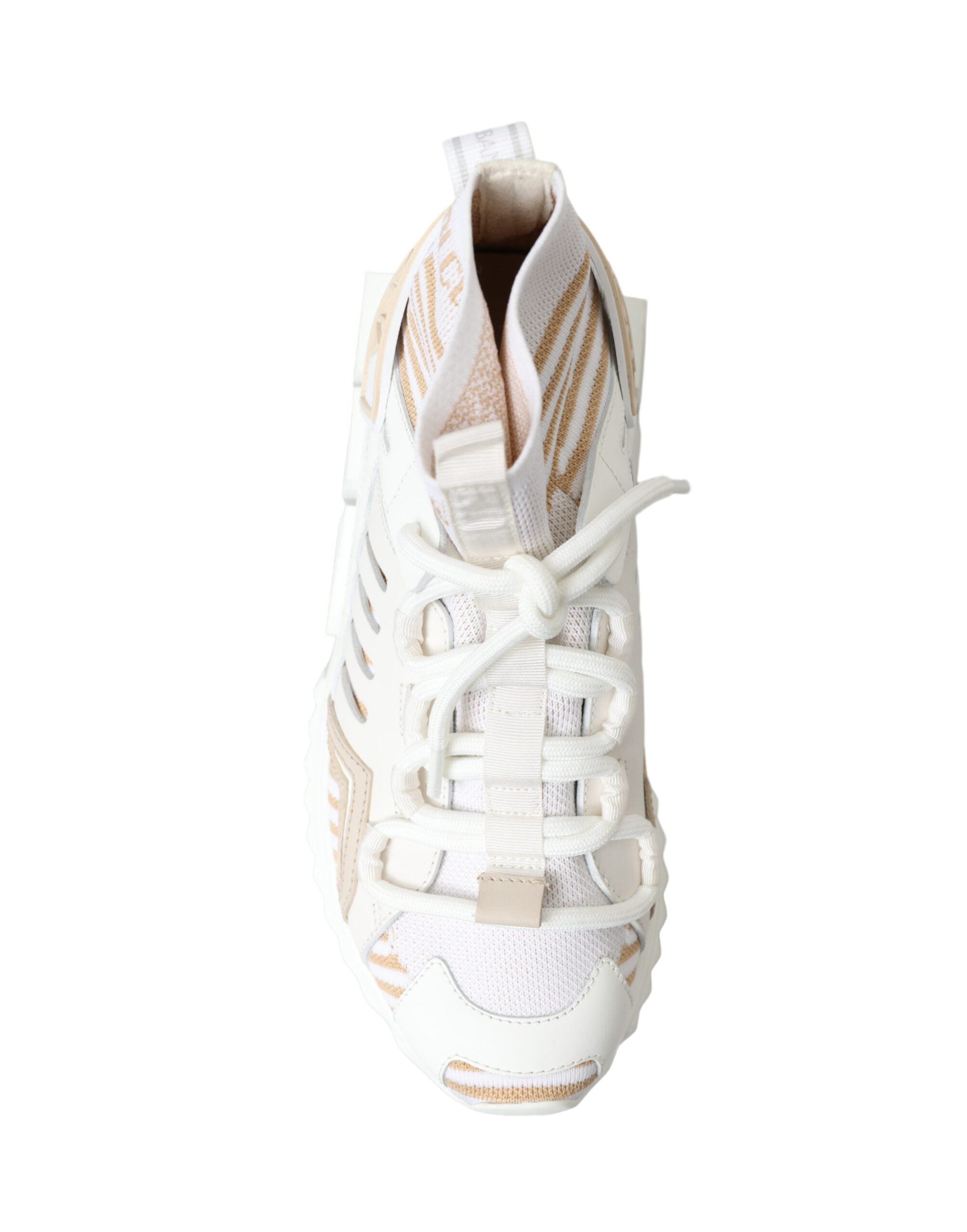 Witte beige Sorrento sokken sneakers schoenen