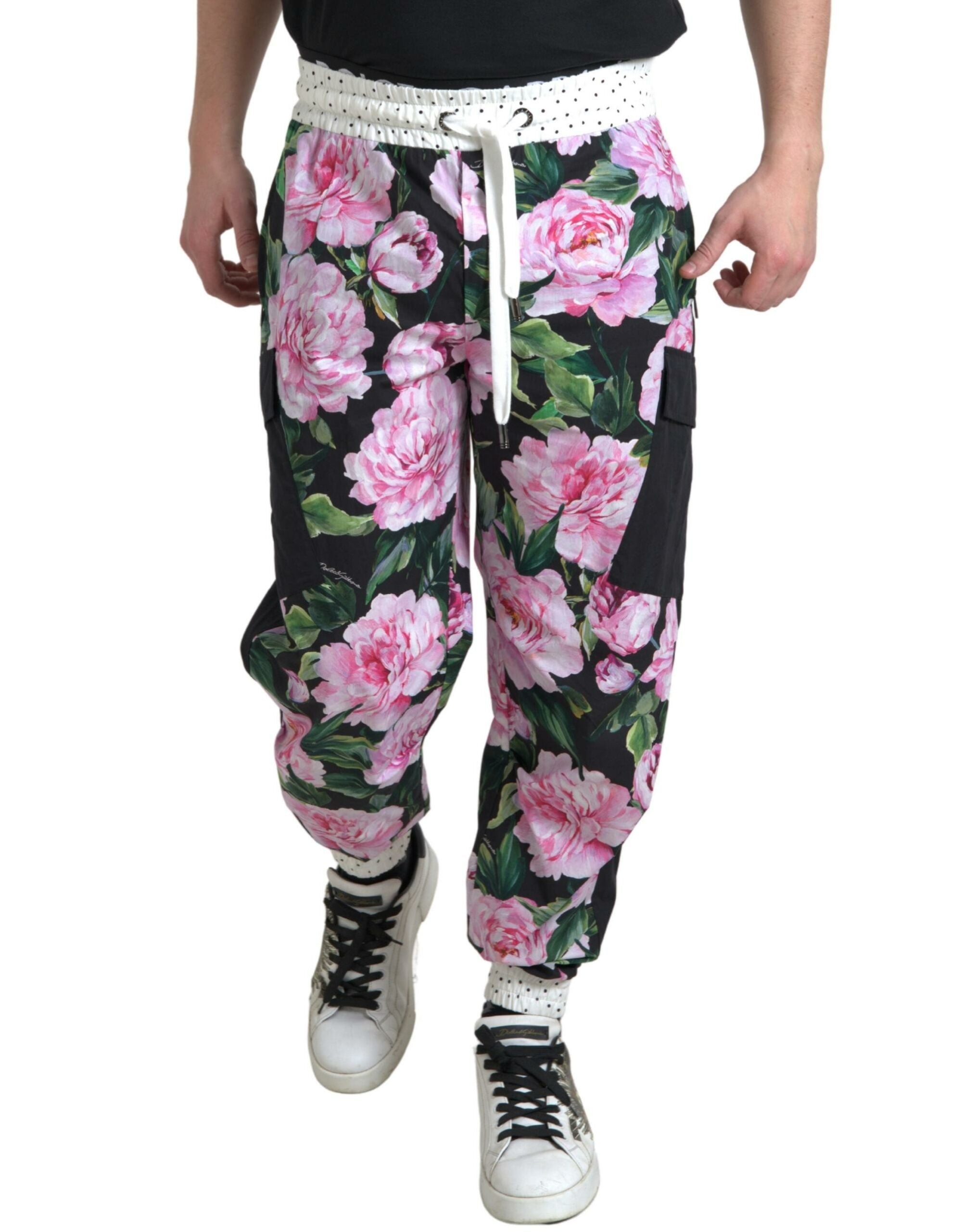 Multicolor Peony Joggingbroek Katoenen Herenbroek