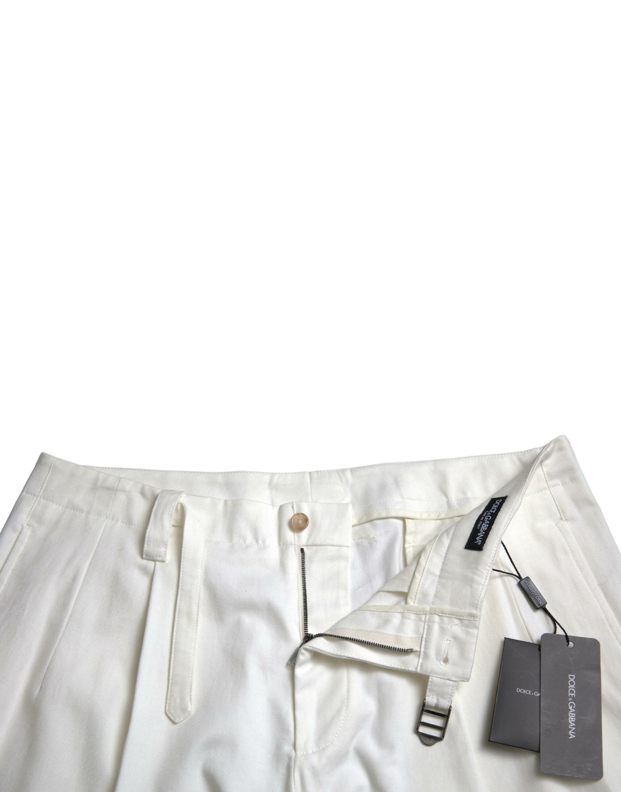 Witte katoenen stretch Bermuda denim shorts voor heren