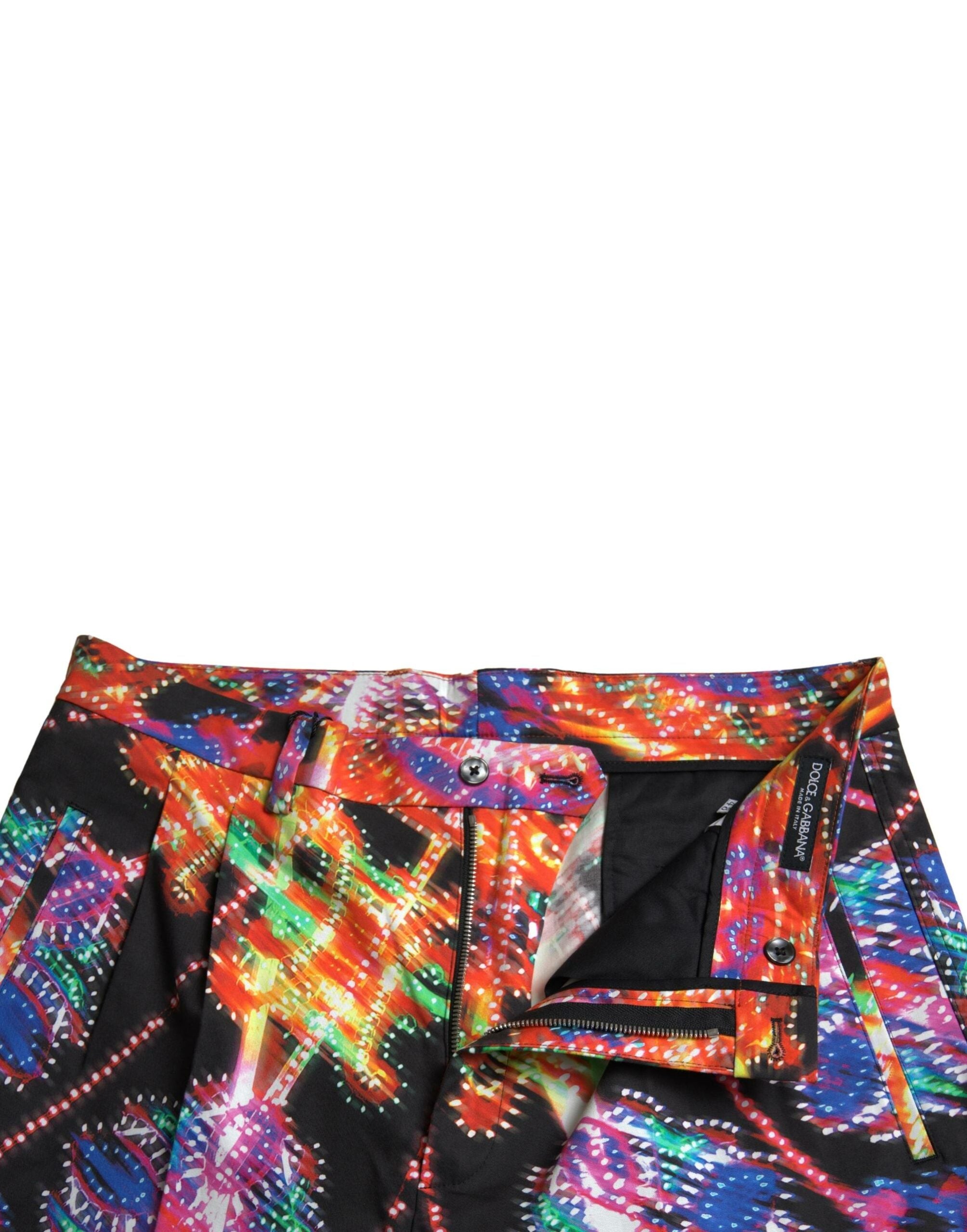 Veelkleurige bedrukte katoenen Bermuda-shorts voor heren
