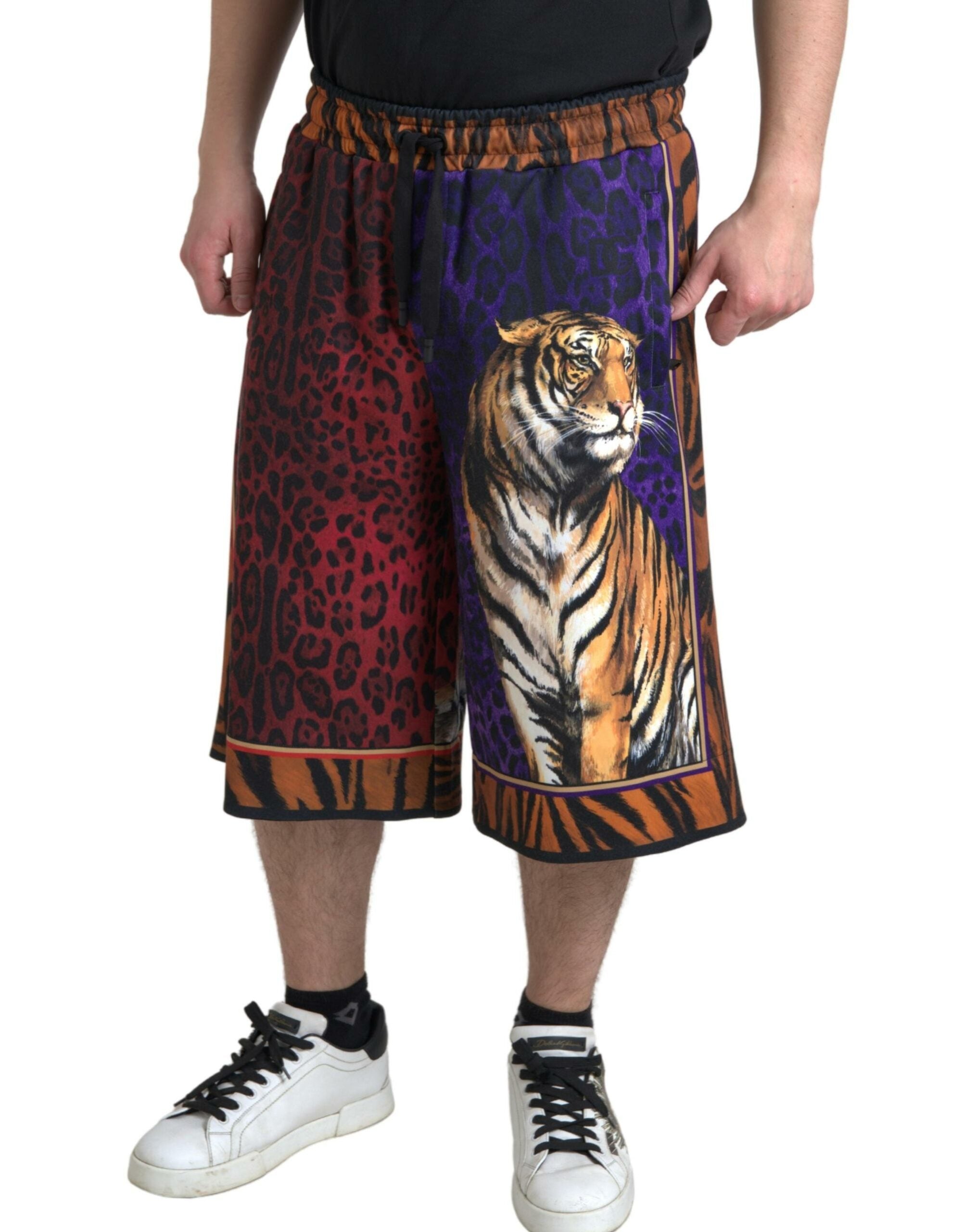 Multicolor tijgerprint heren bermuda shorts