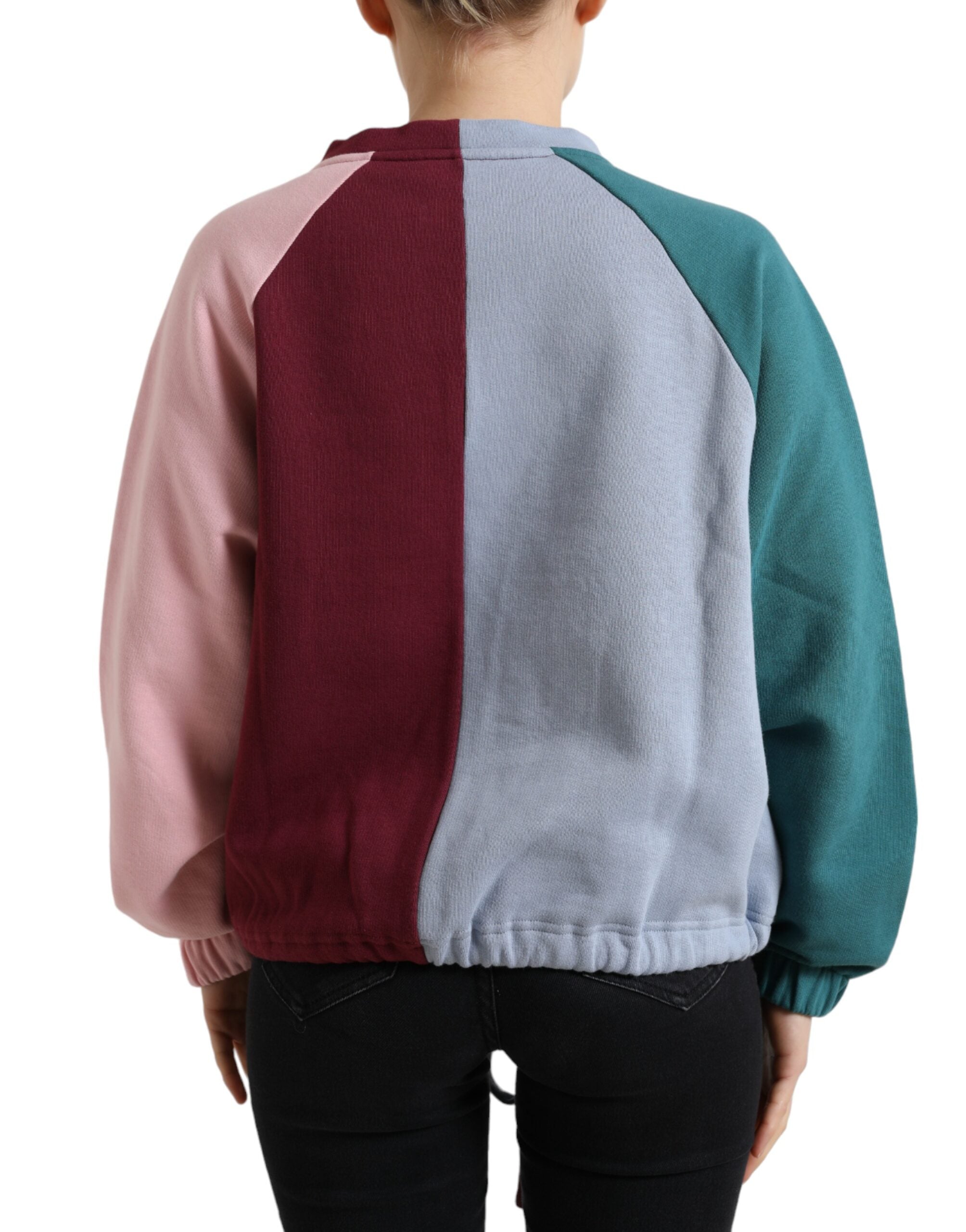 Multicolor katoenen trui met ronde hals