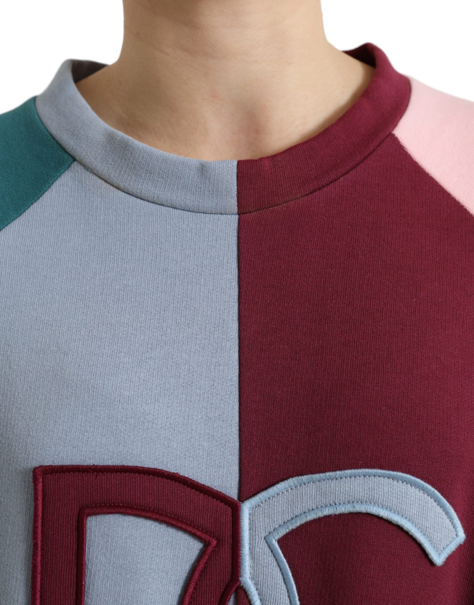 Multicolor katoenen trui met ronde hals
