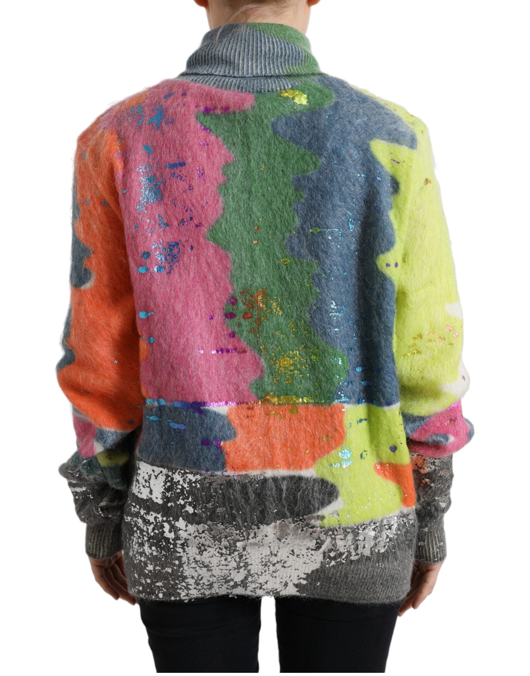 Veelkleurige Mohair coltrui