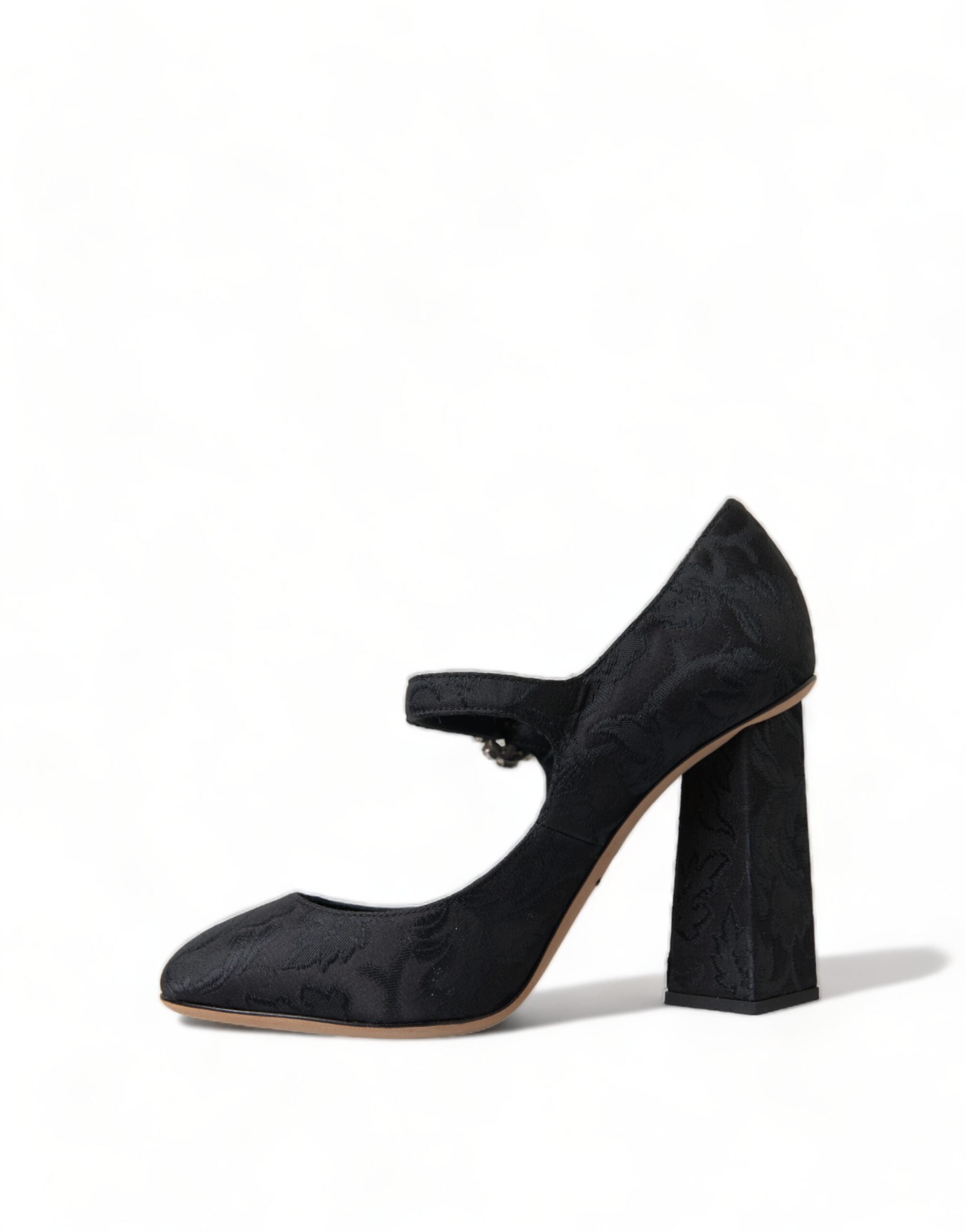 Zwarte brokaat Mary Janes hakken pumps schoenen