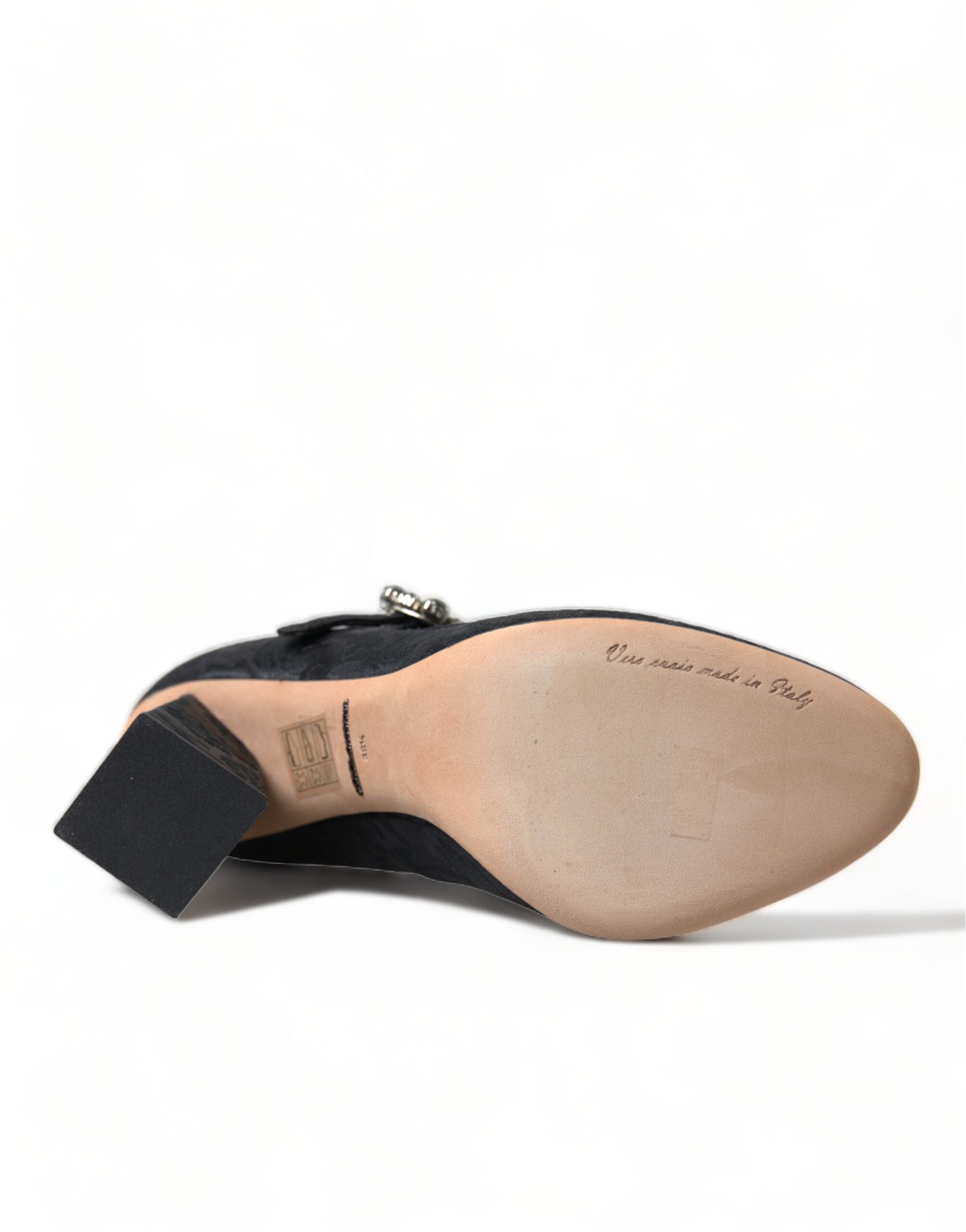 Zwarte brokaat Mary Janes hakken pumps schoenen