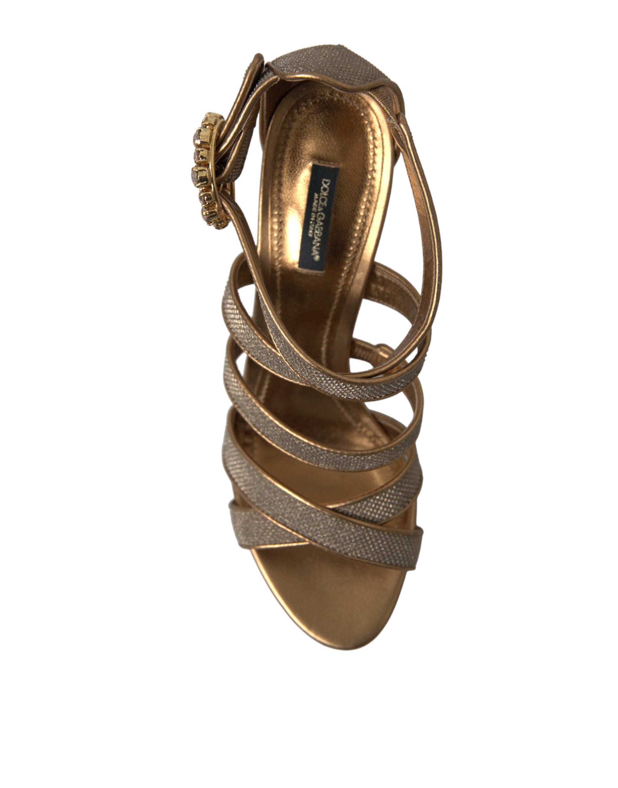 Bronzen kristallen bandjes hakken sandalen schoenen