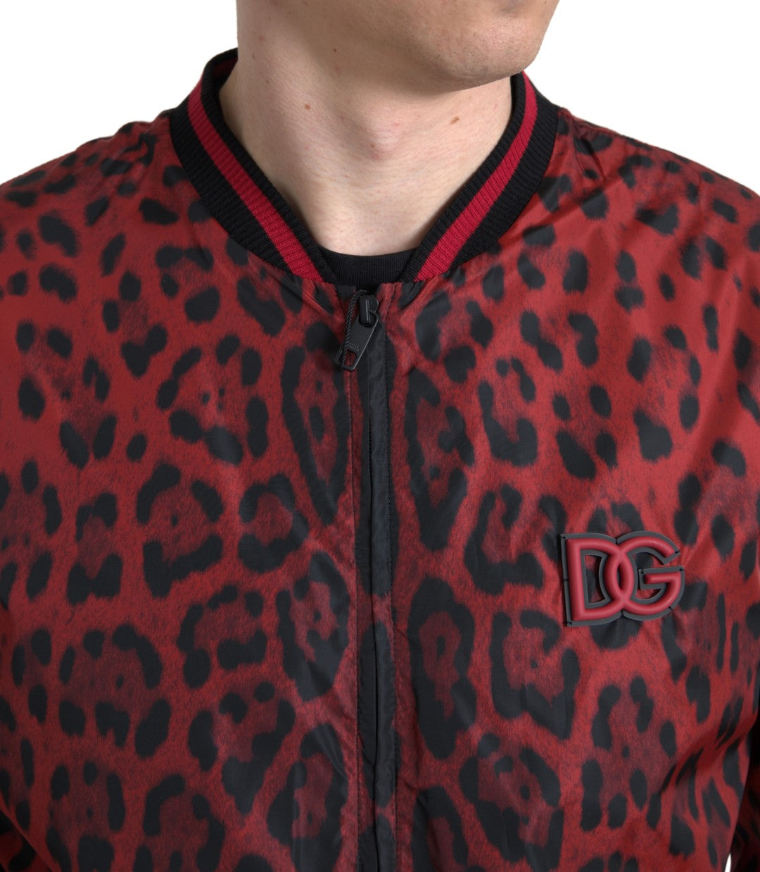 Rode luipaard bomber korte jas