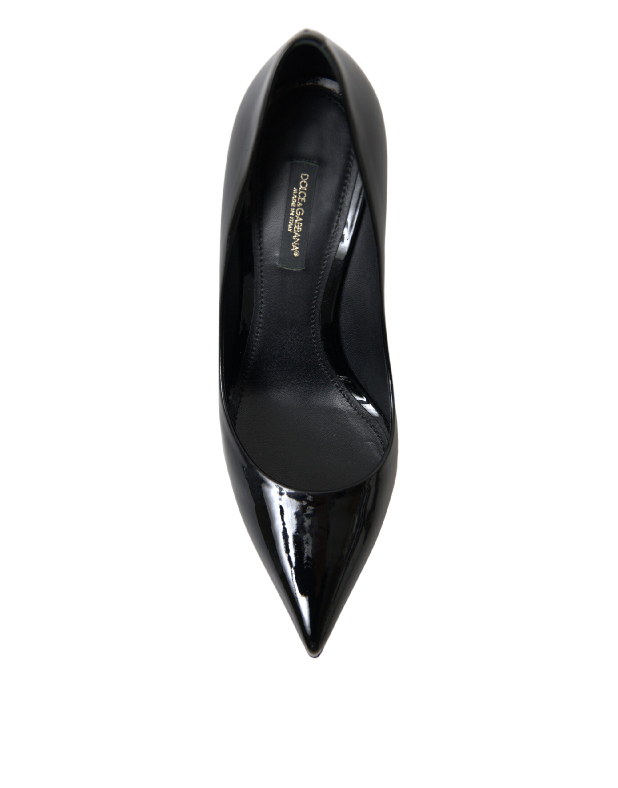 Zwarte lakleren pumps met hakken