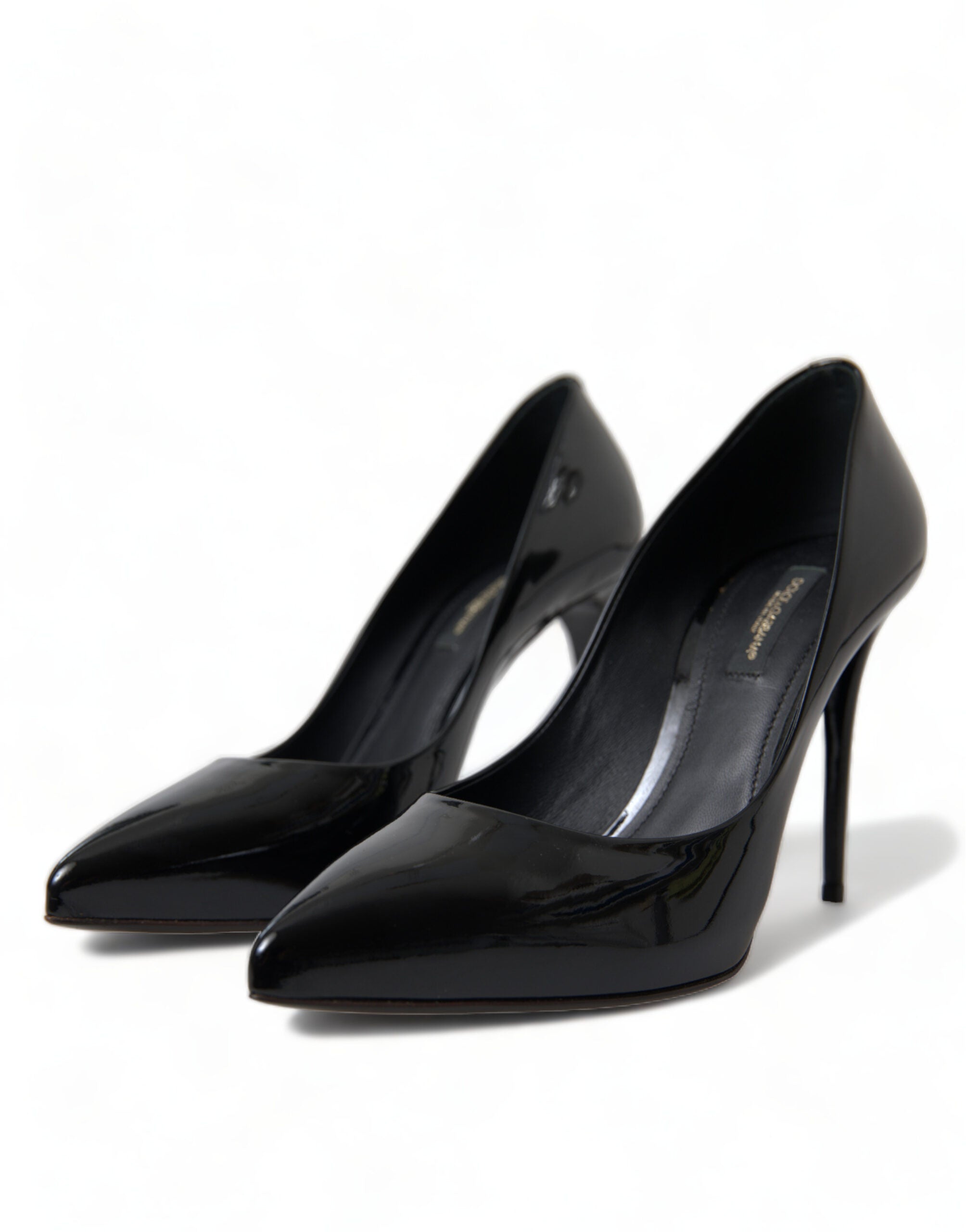 Zwarte lakleren pumps met hakken