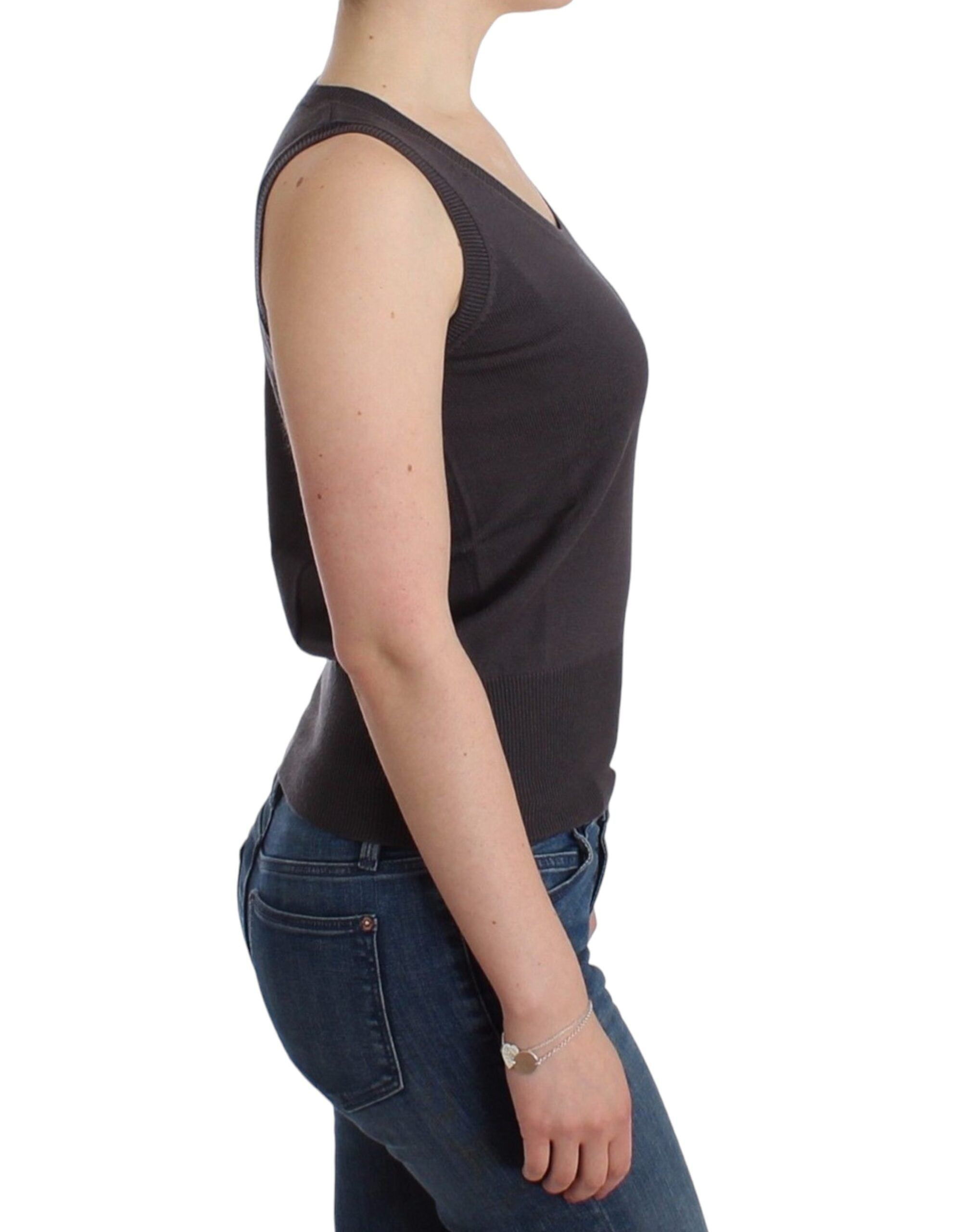 Bruin gebreid tanktopje