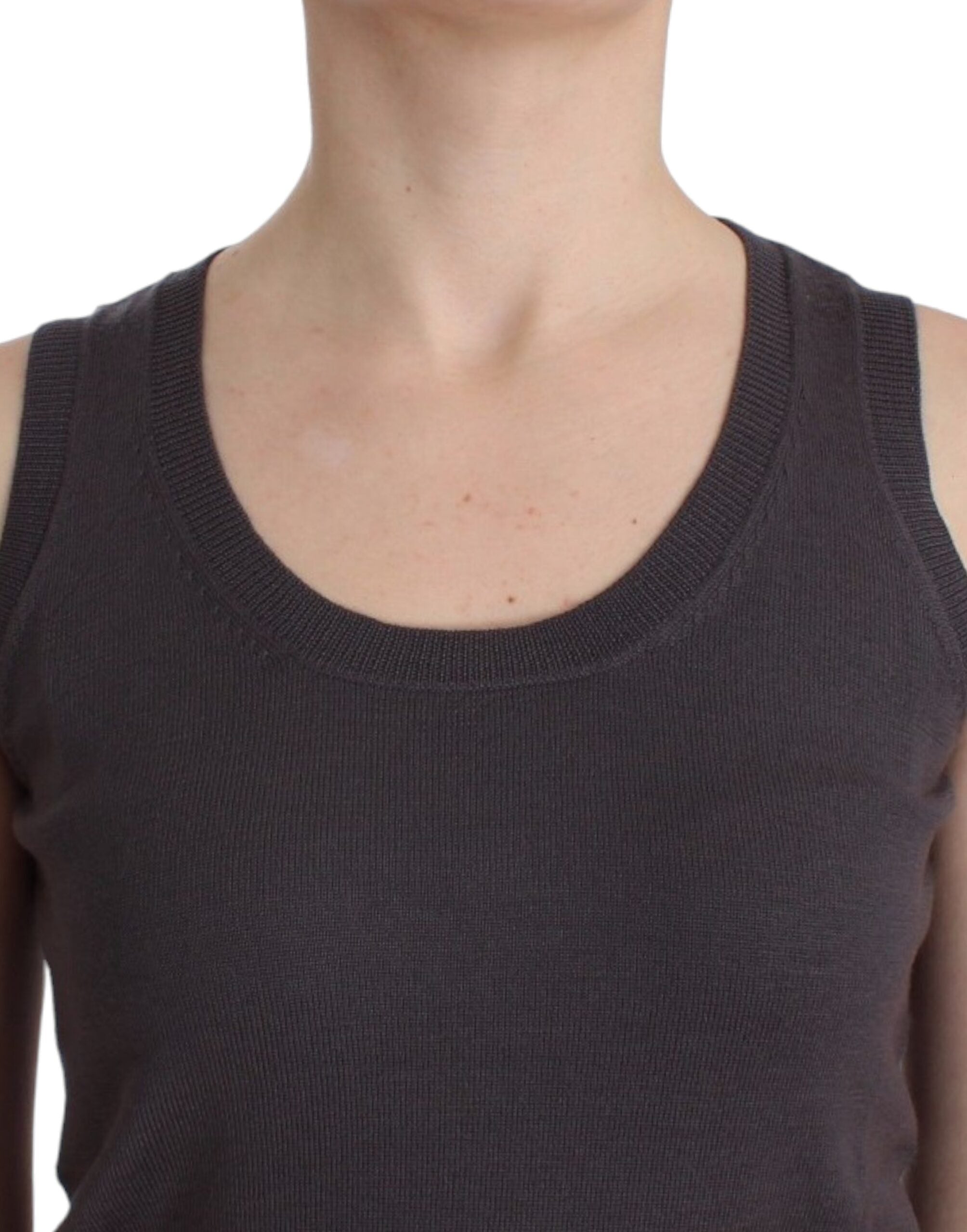 Bruin gebreid tanktopje