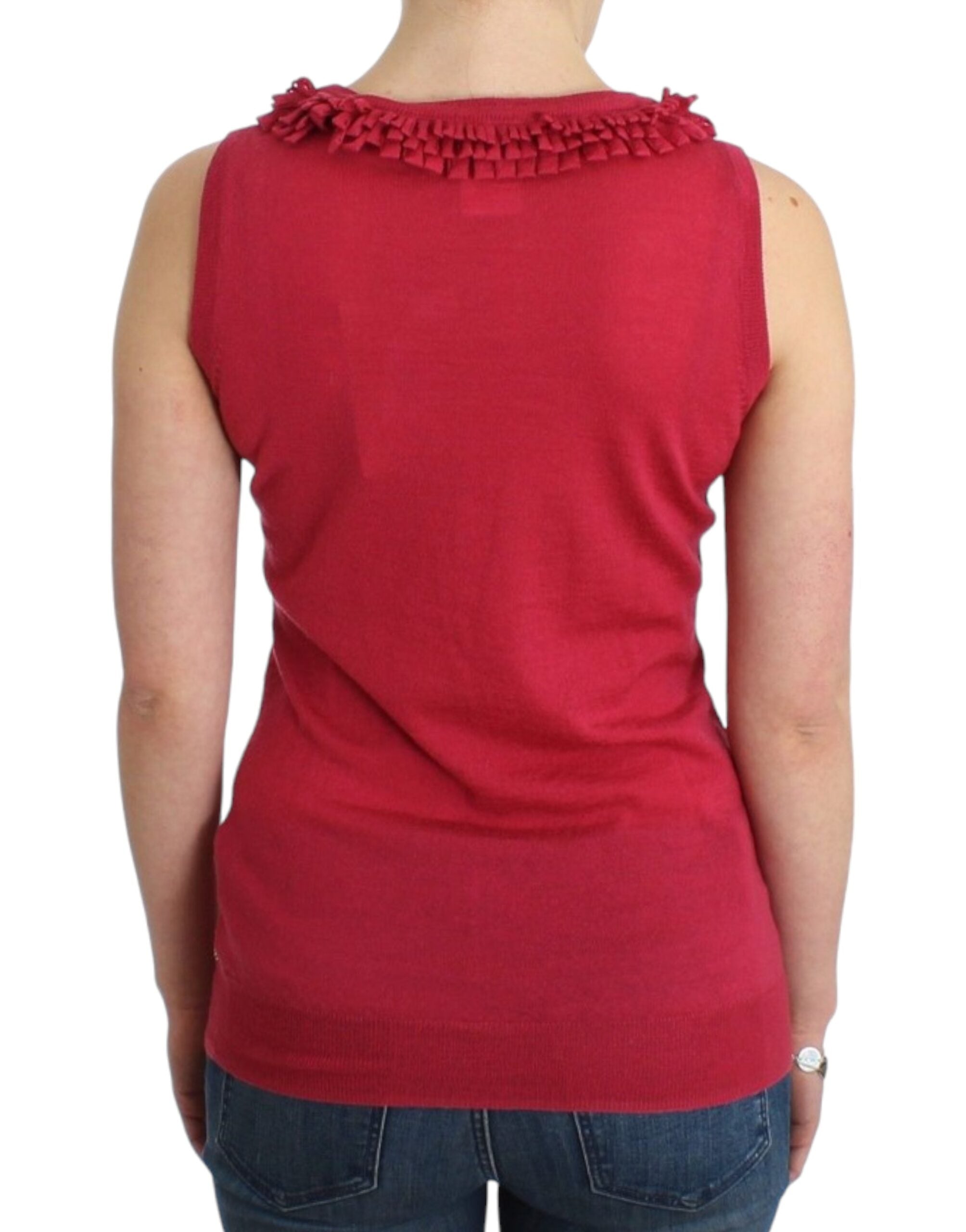 Roze wollen gebreide top