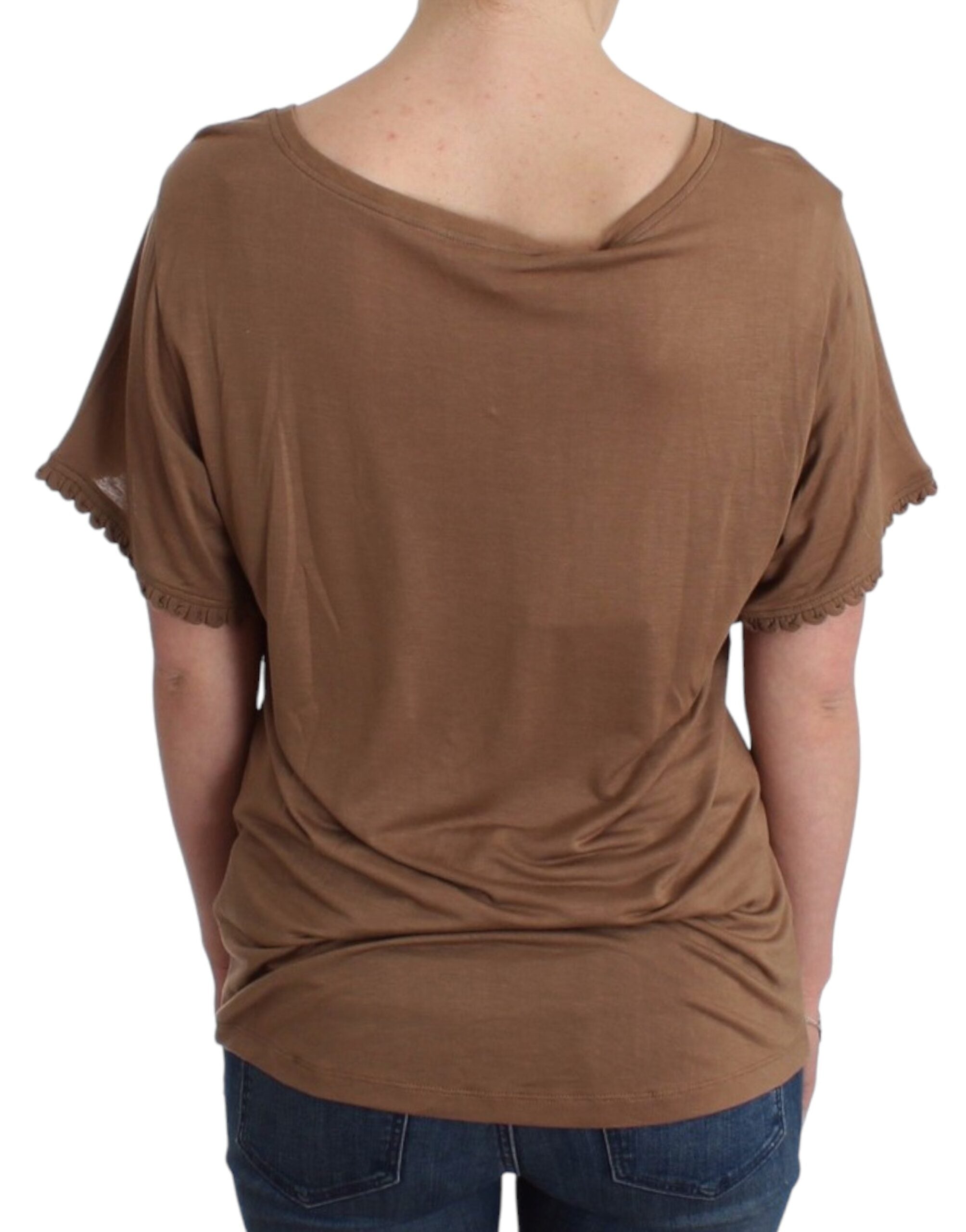 Bruine top met korte mouwen