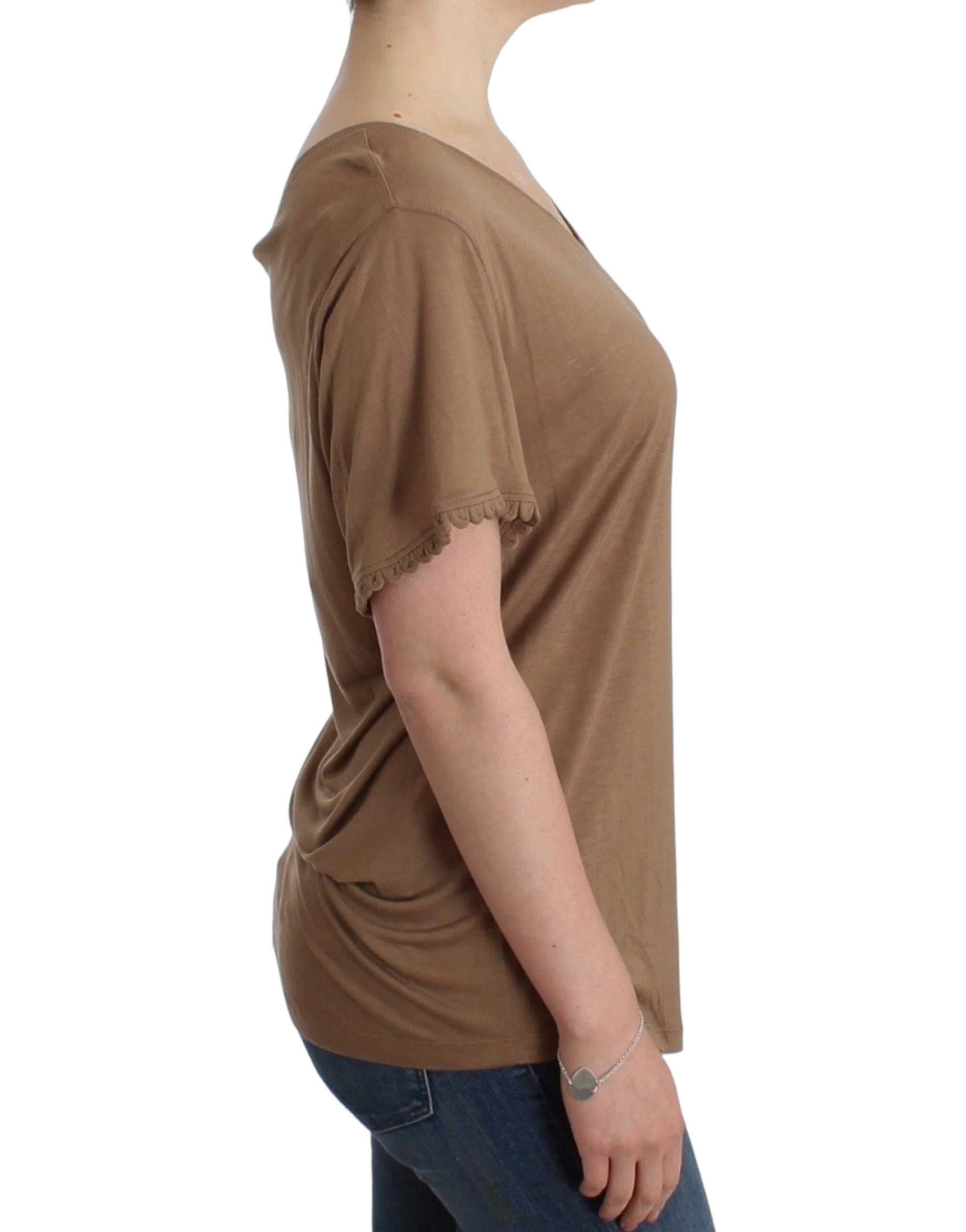 Bruine top met korte mouwen