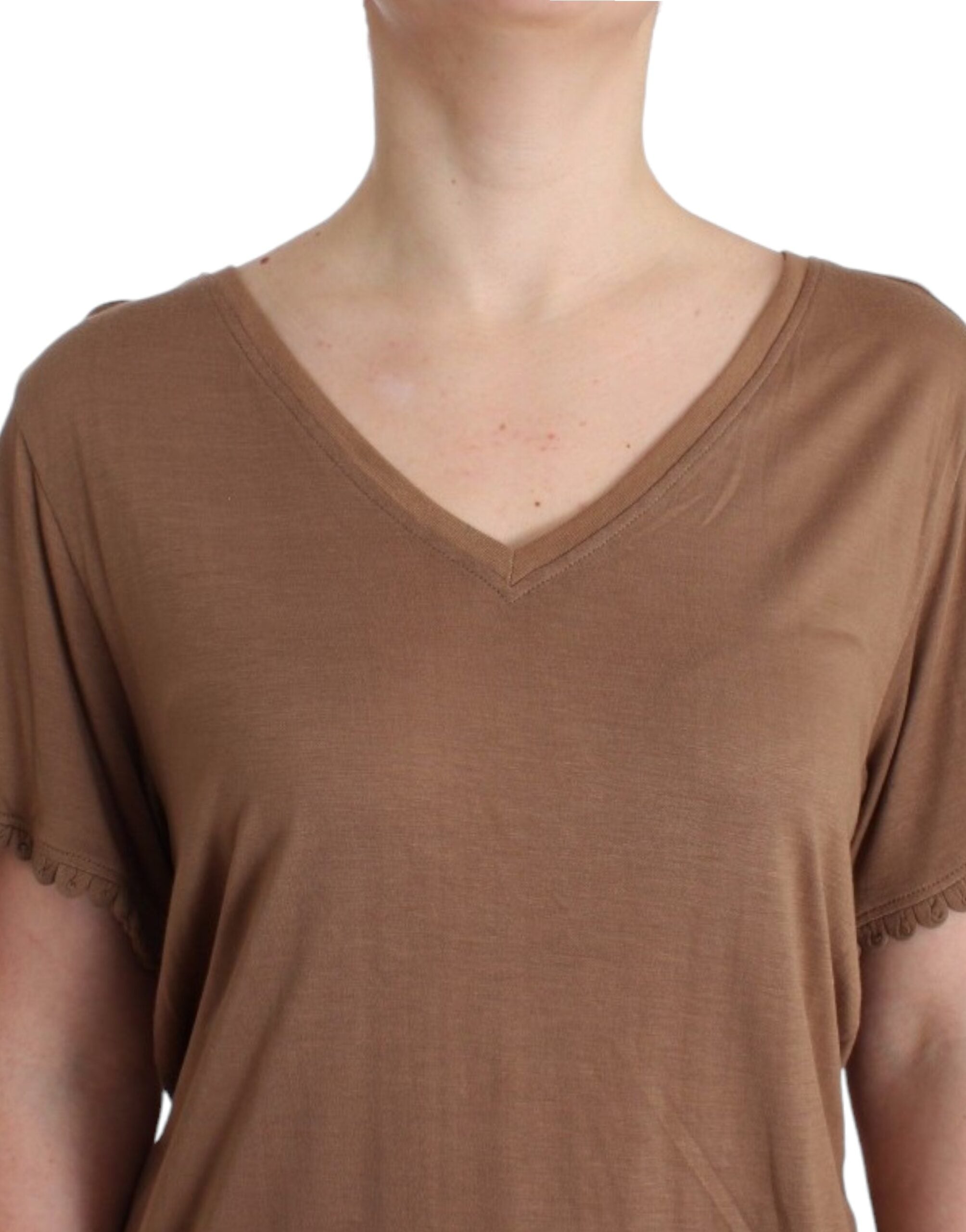 Bruine top met korte mouwen