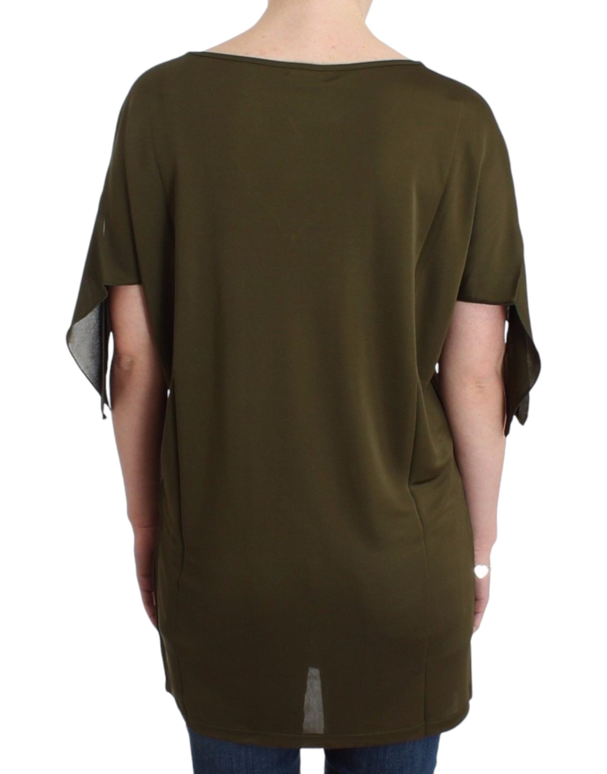 Groene blouse met korte mouwen