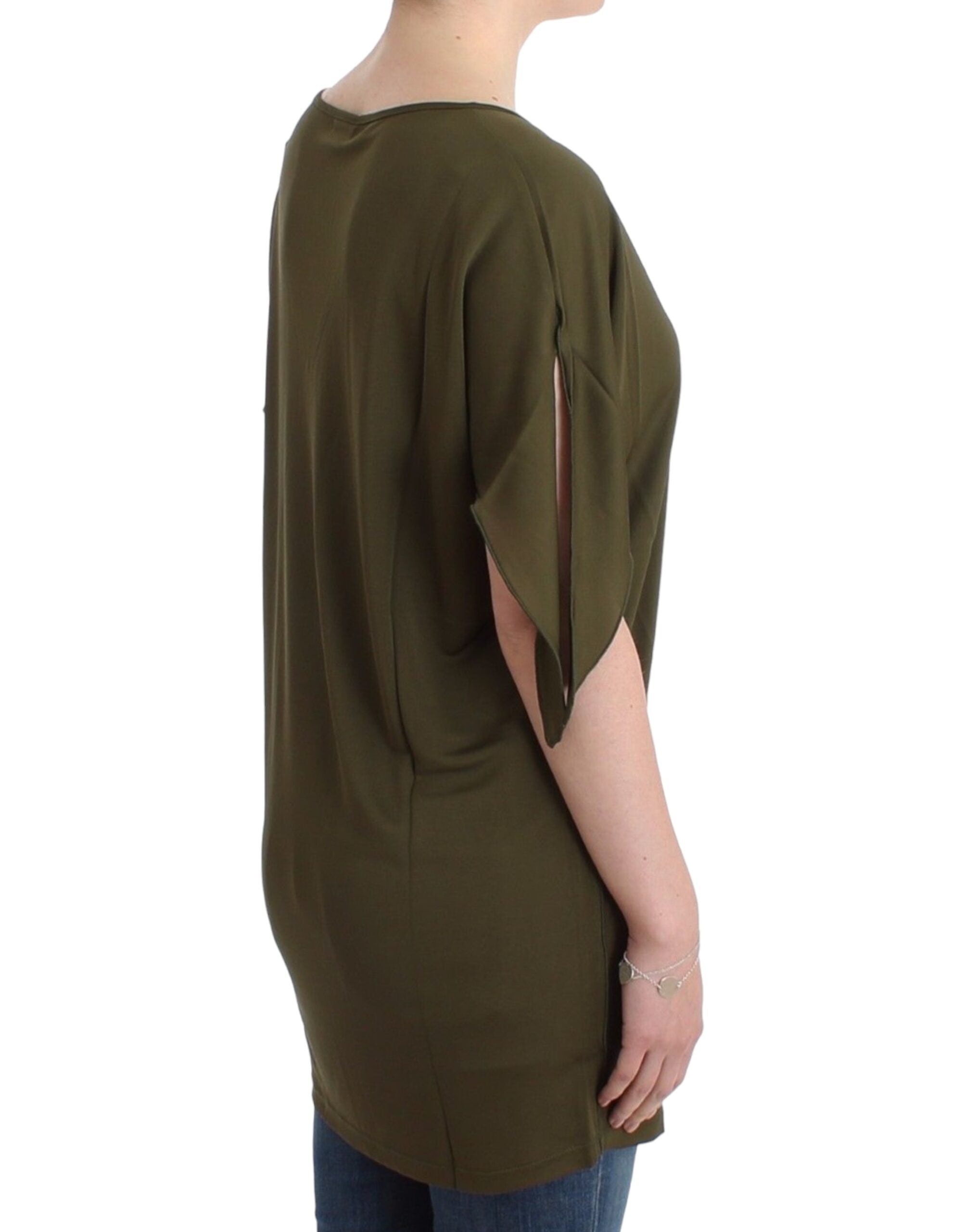 Groene blouse met korte mouwen