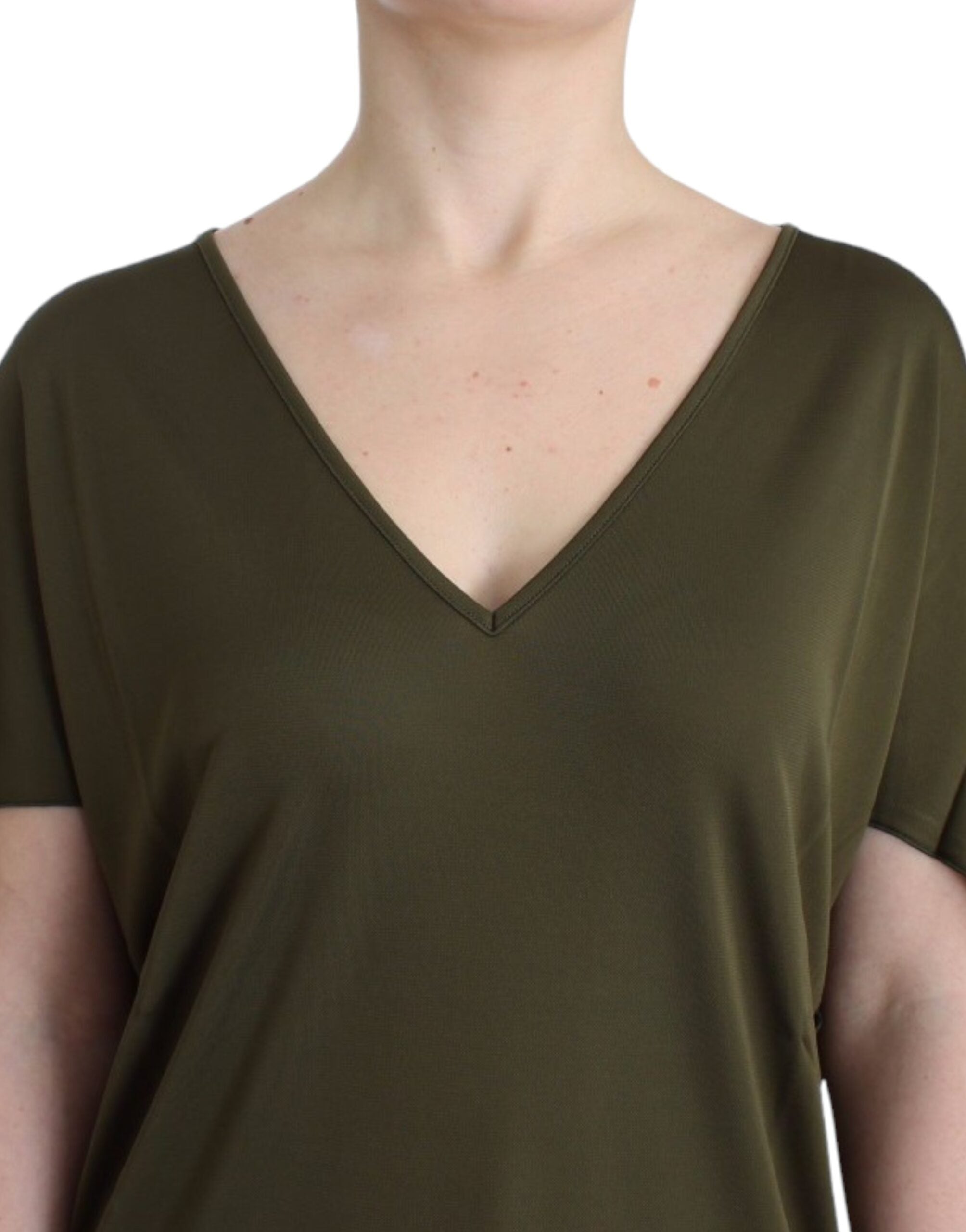 Groene blouse met korte mouwen