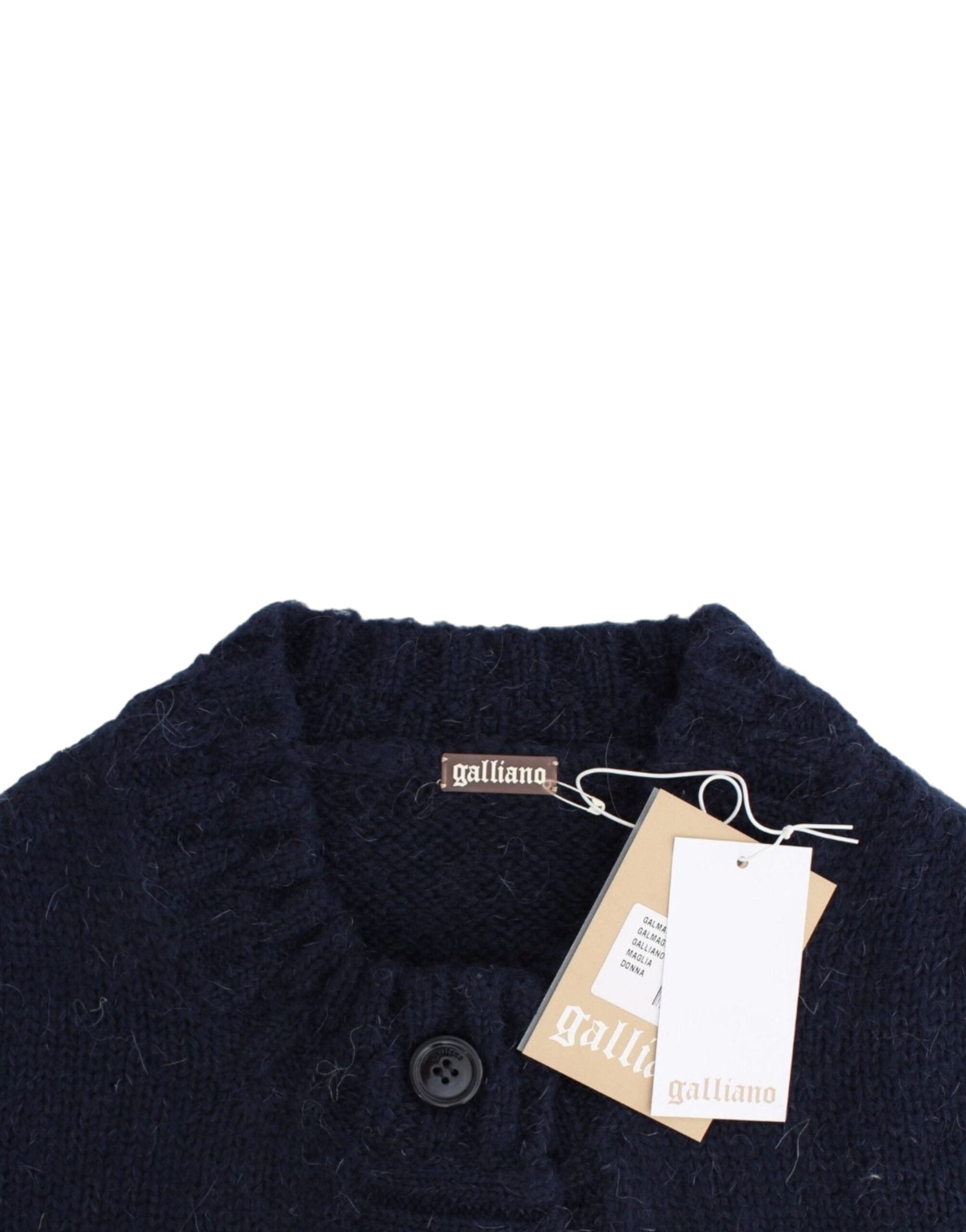Blauwe cropped cardigan