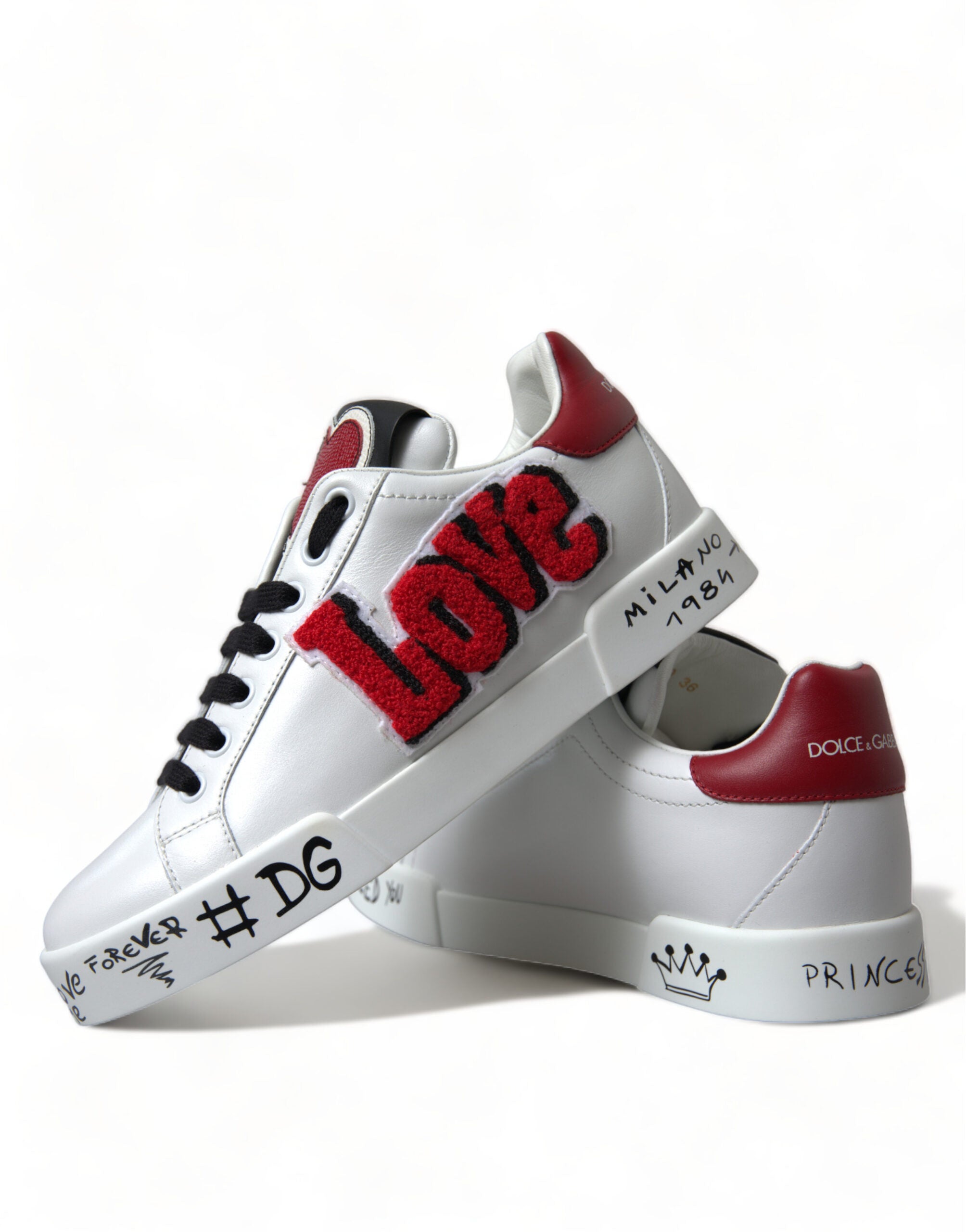 Witte Love Patch Portofino Classic Sneakers Schoenen