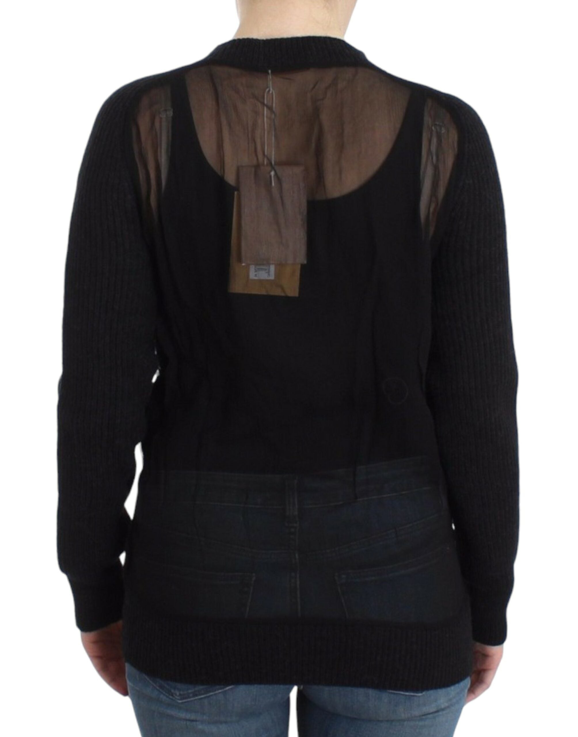 Zwarte wollen cardigan
