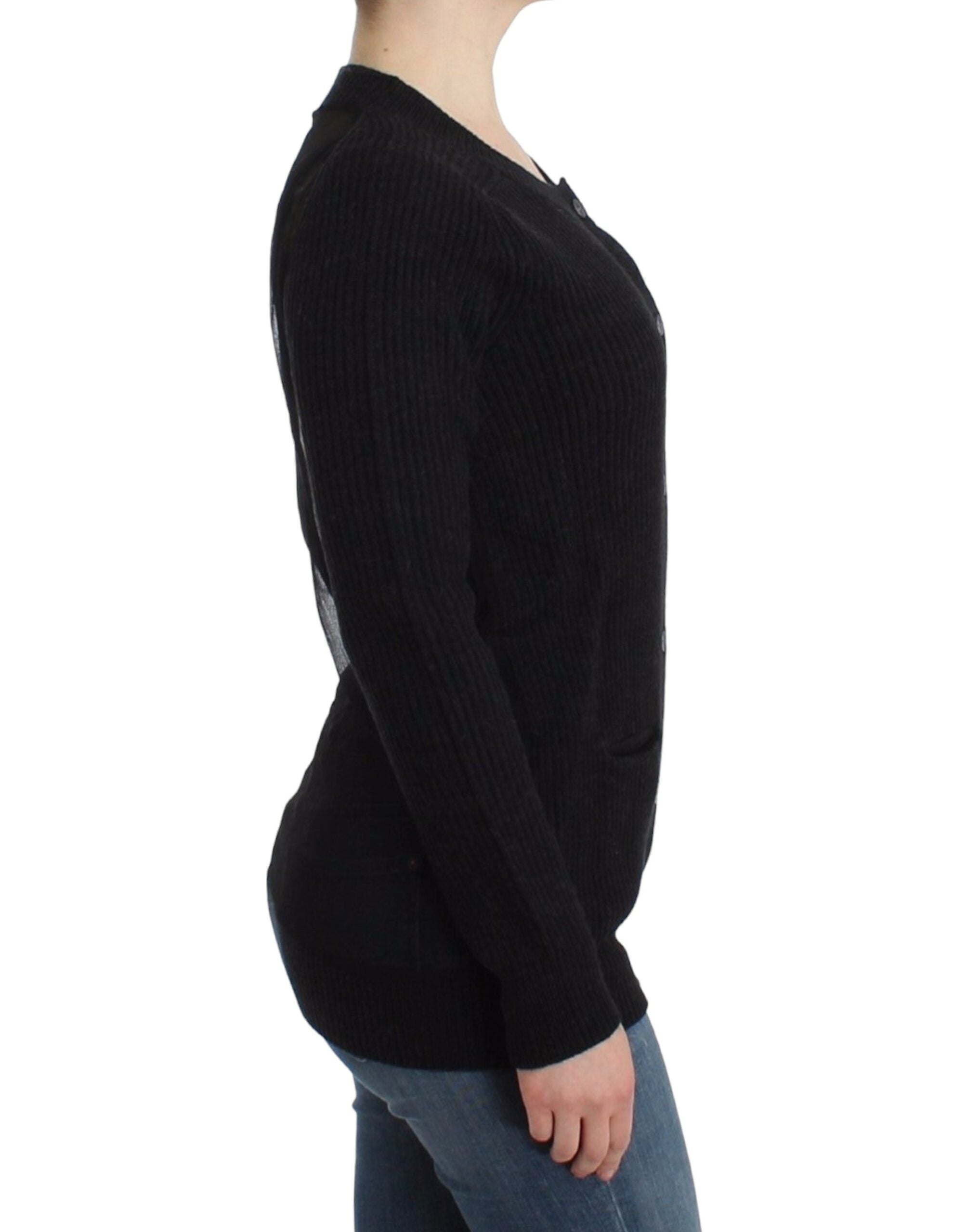 Zwarte wollen cardigan