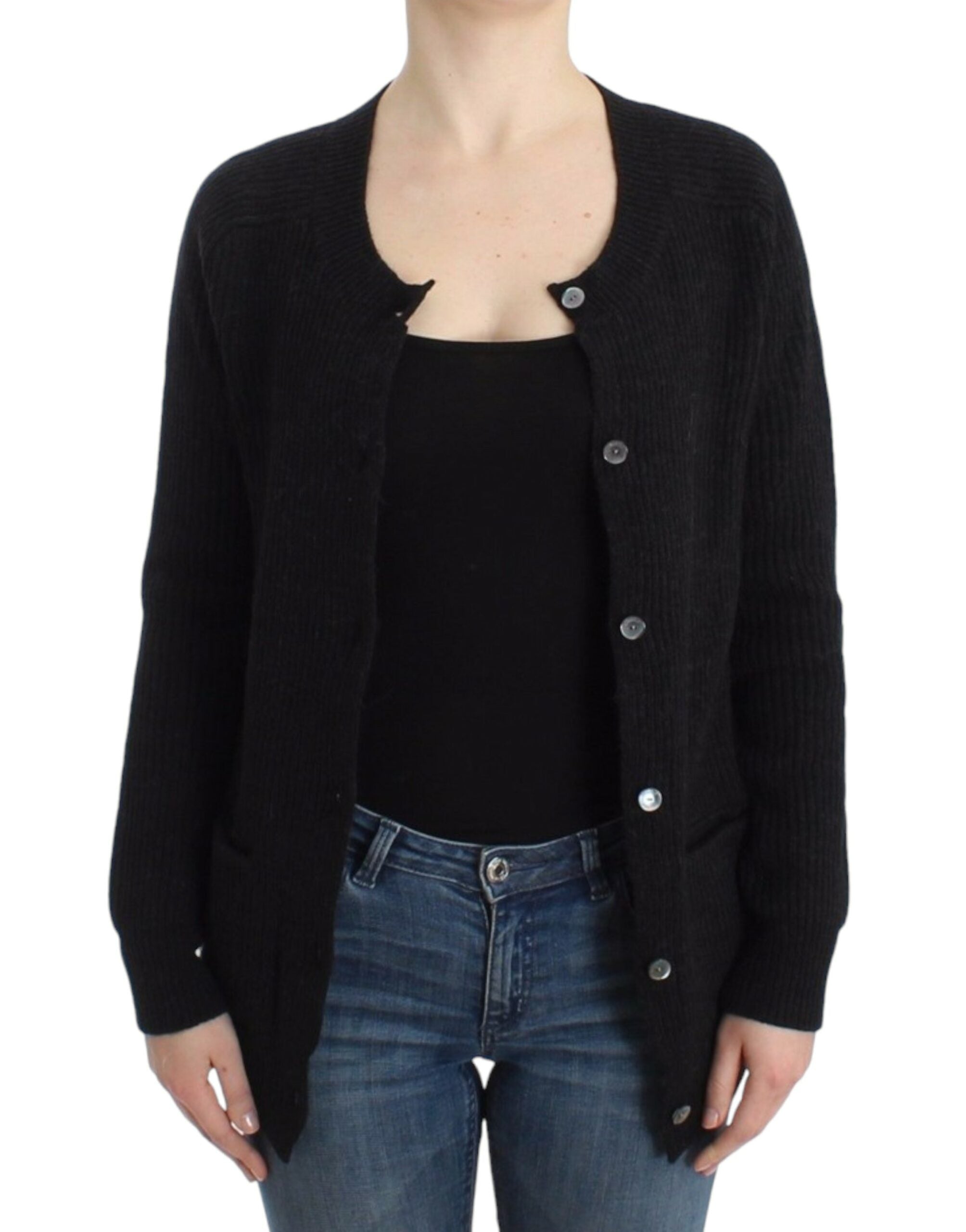 Zwarte wollen cardigan