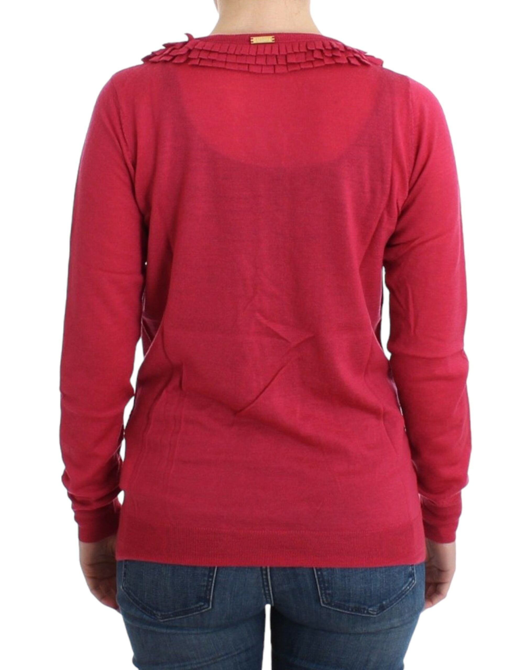 Roze wollen vest