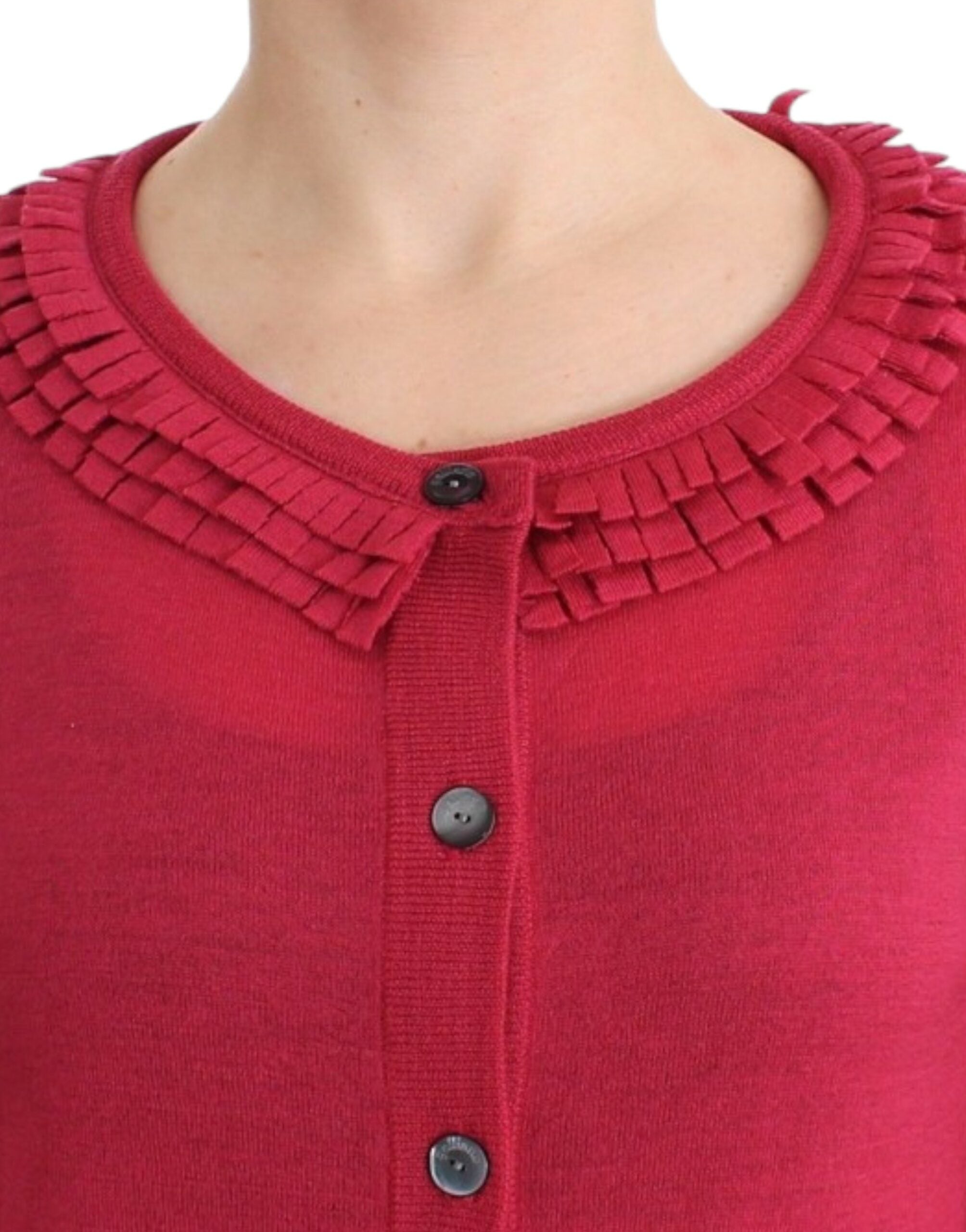 Roze wollen vest