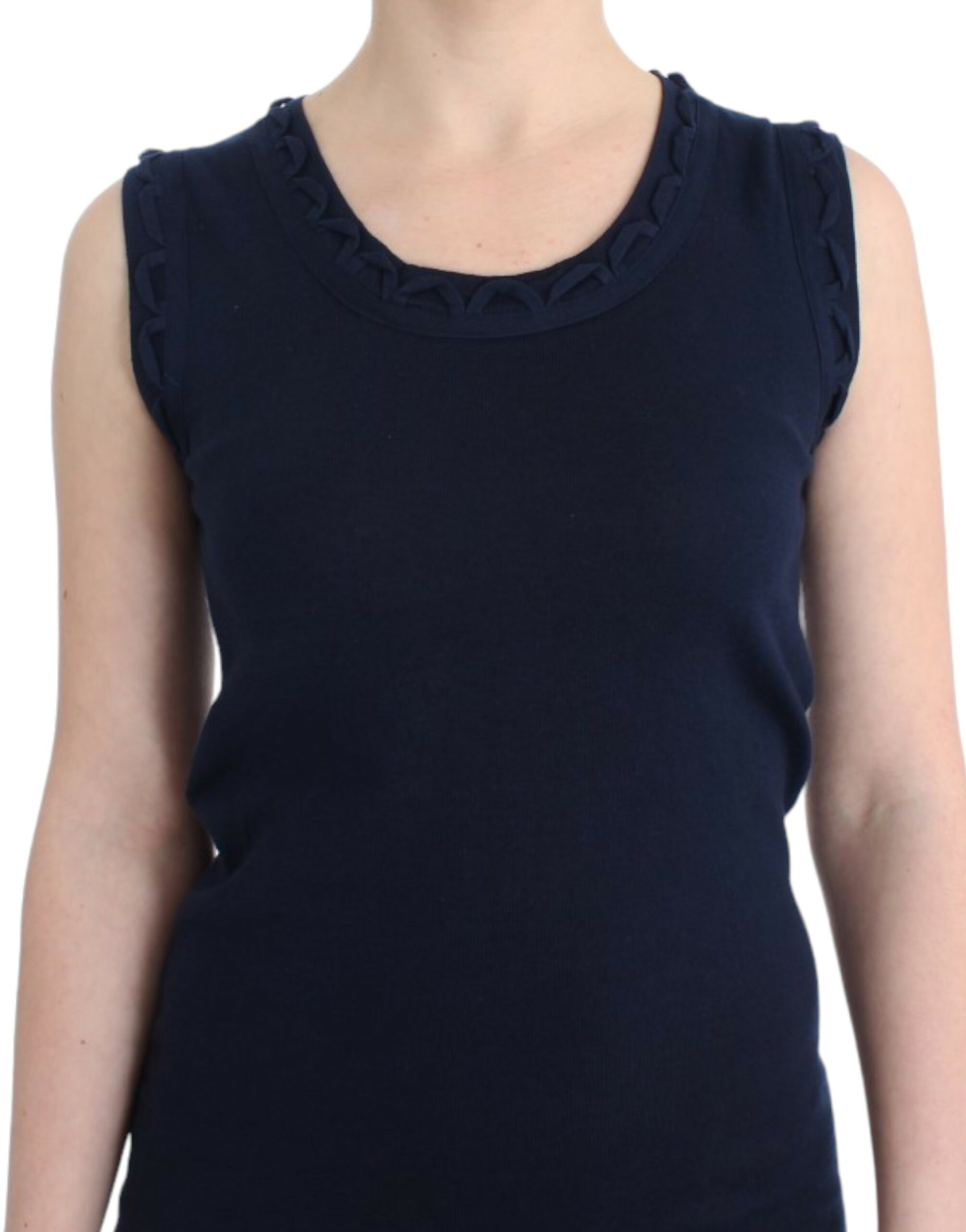 Blauwe katoenen jersey jurk