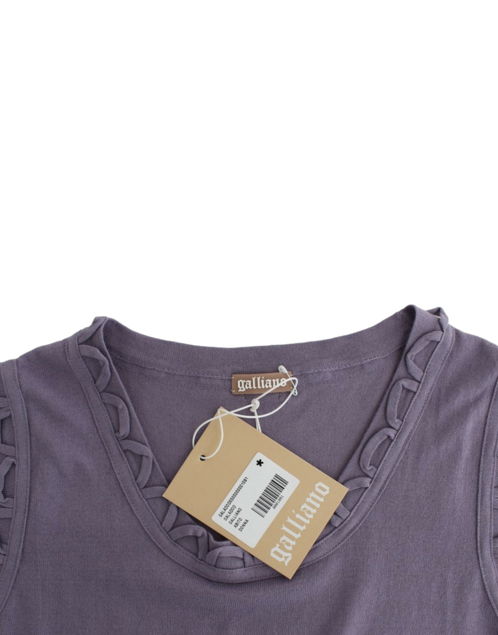 Paarse katoenen jerseyjurk