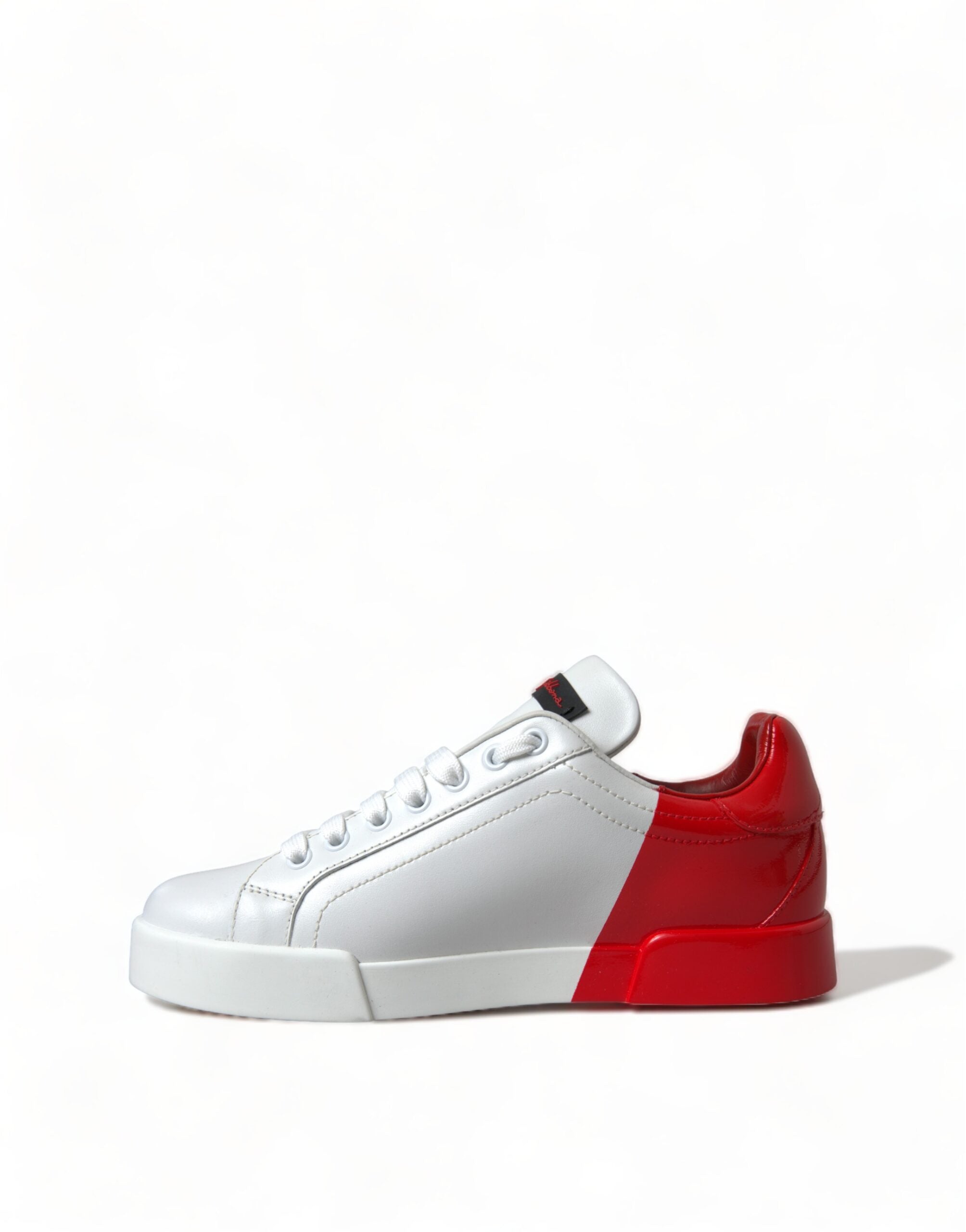 Witte rode veterschoenen voor dames met lage bovenkant