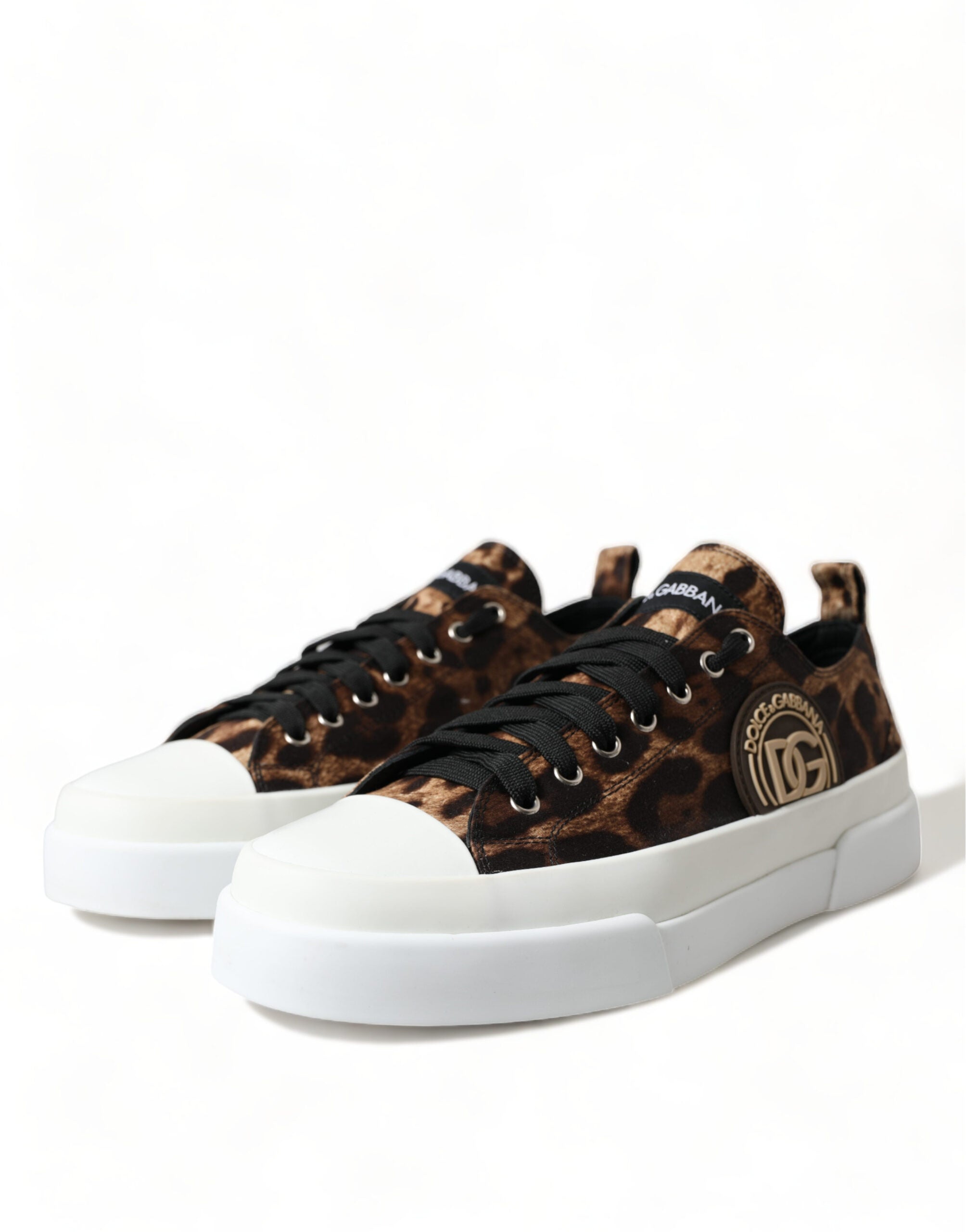 Bruine luipaard canvas sneakers