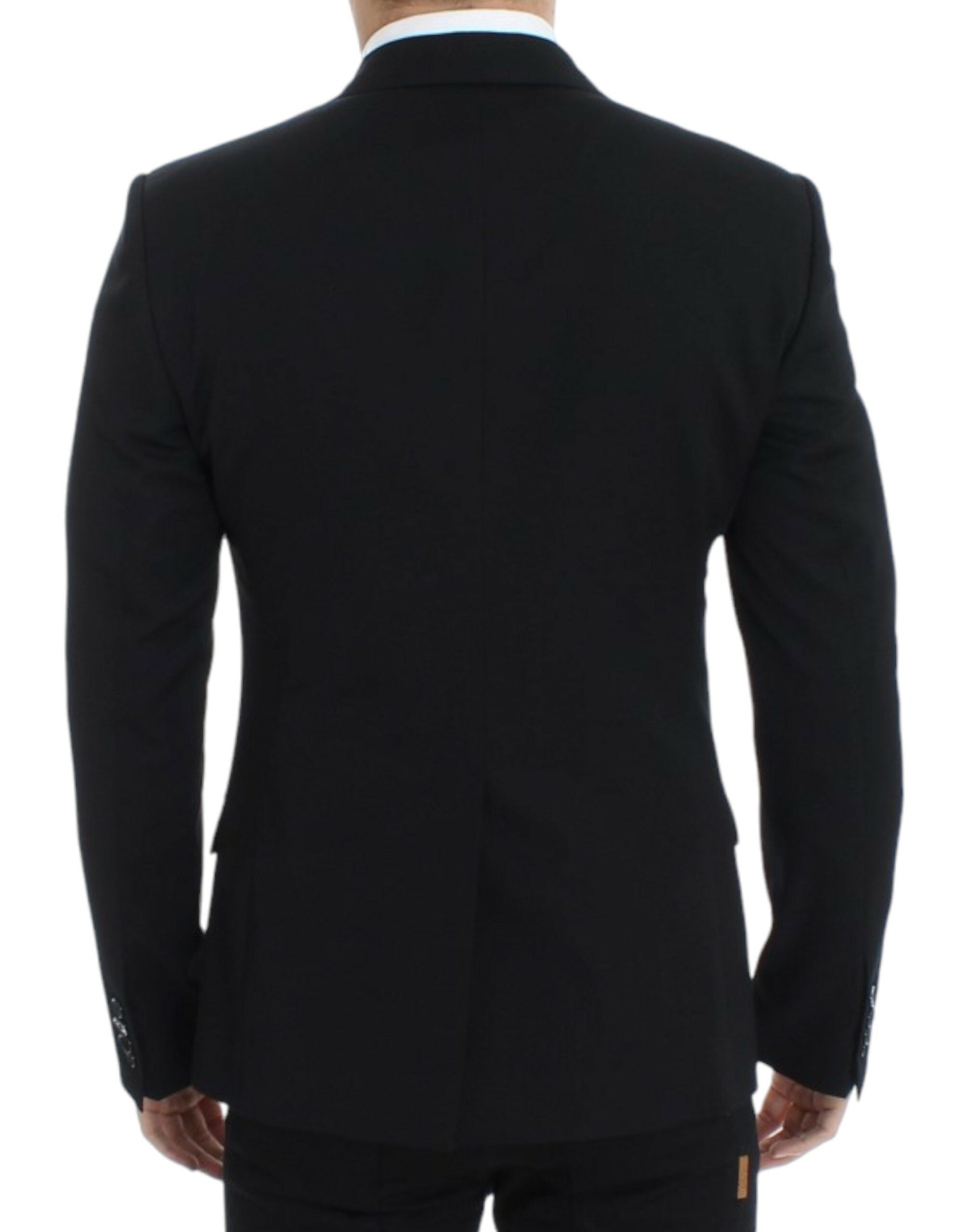 Zwarte wollen slim fit blazer