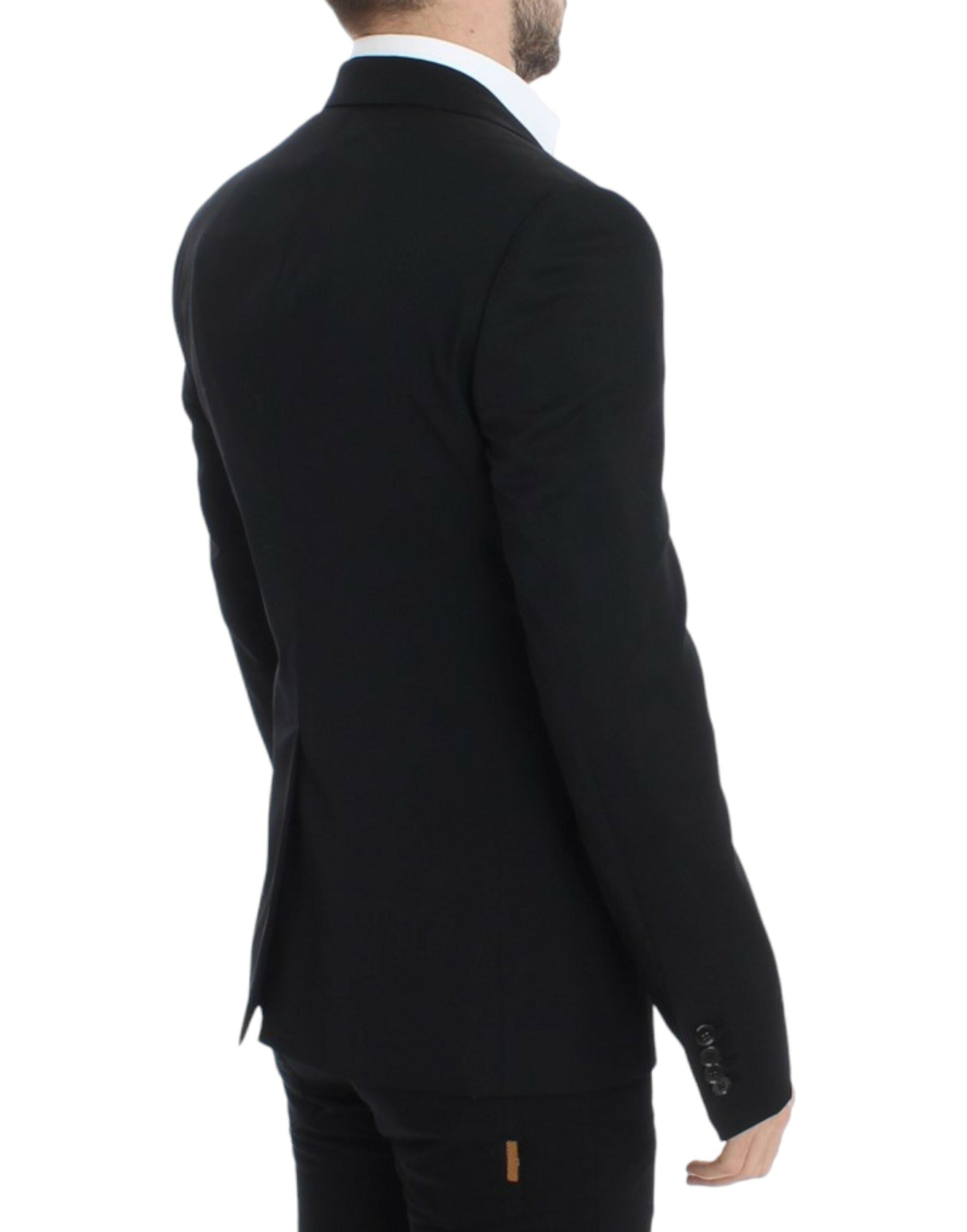 Zwarte wollen slim fit blazer