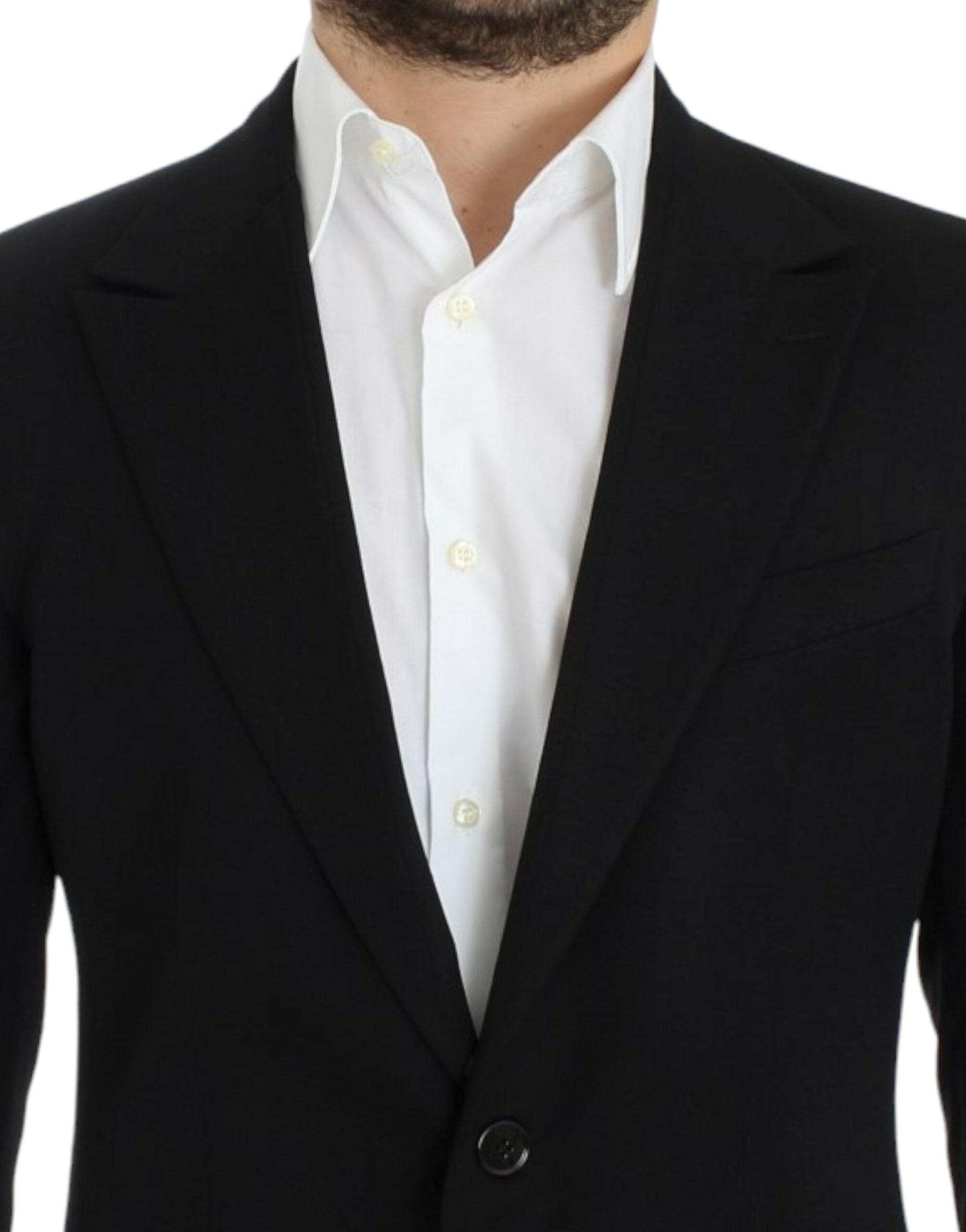 Zwarte wollen slim fit blazer