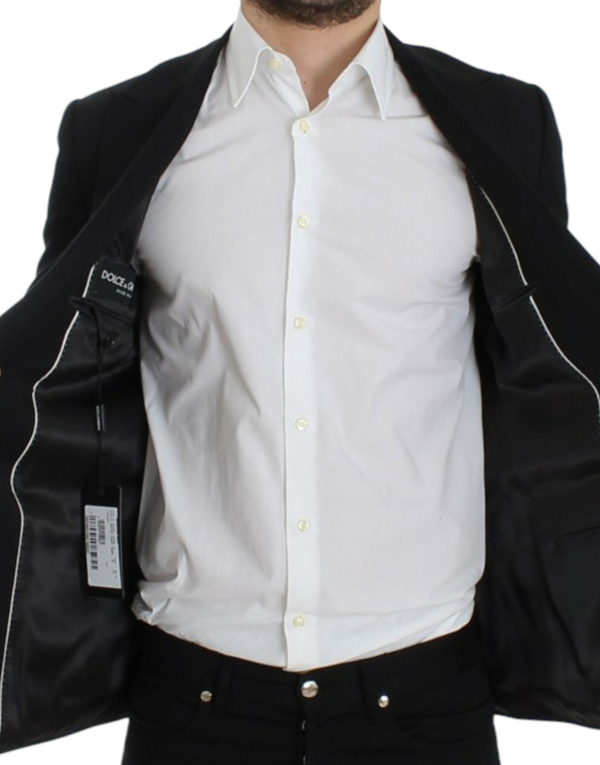 Zwarte wollen slim fit blazer
