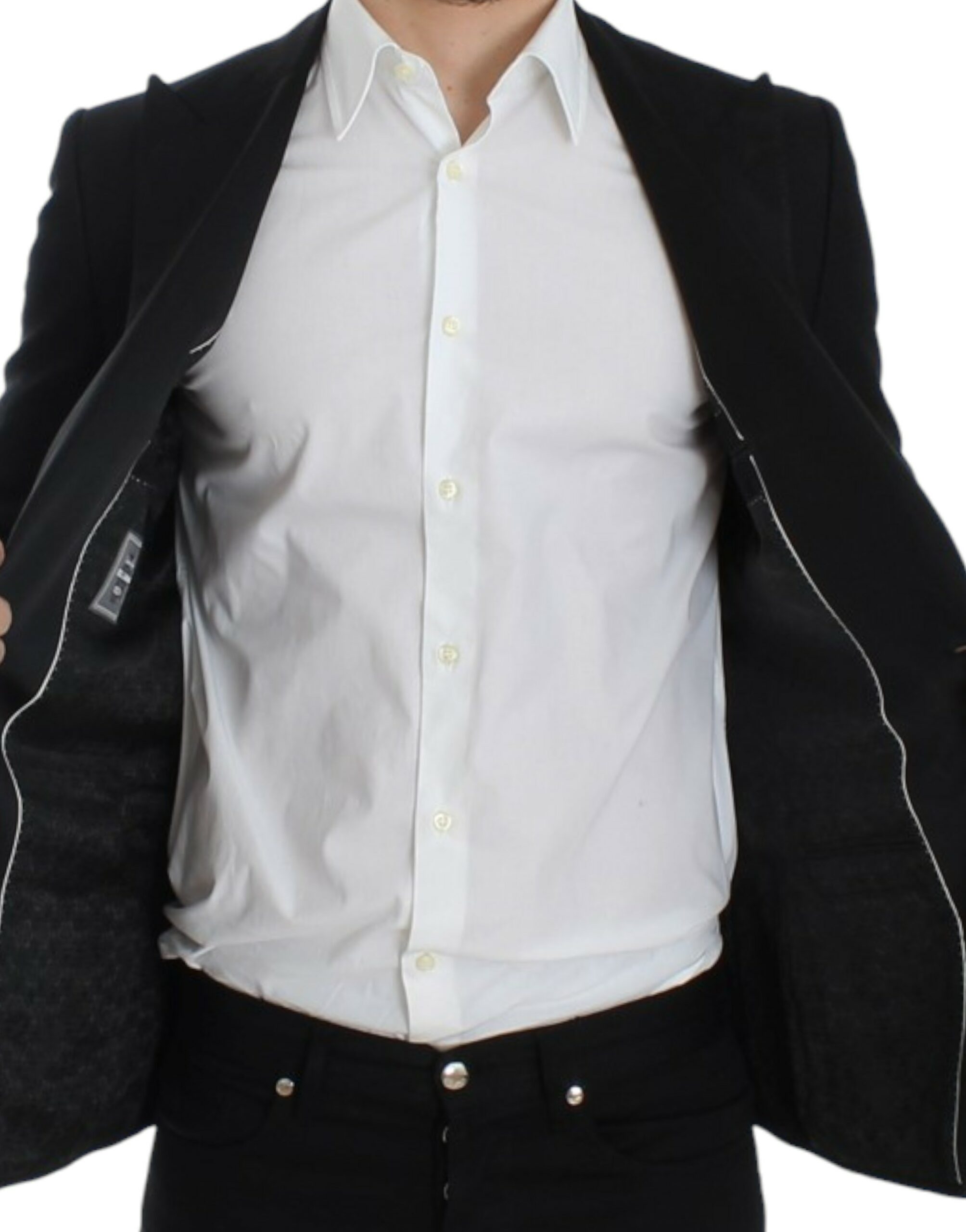 Zwarte wollen zijden SICILIA blazer