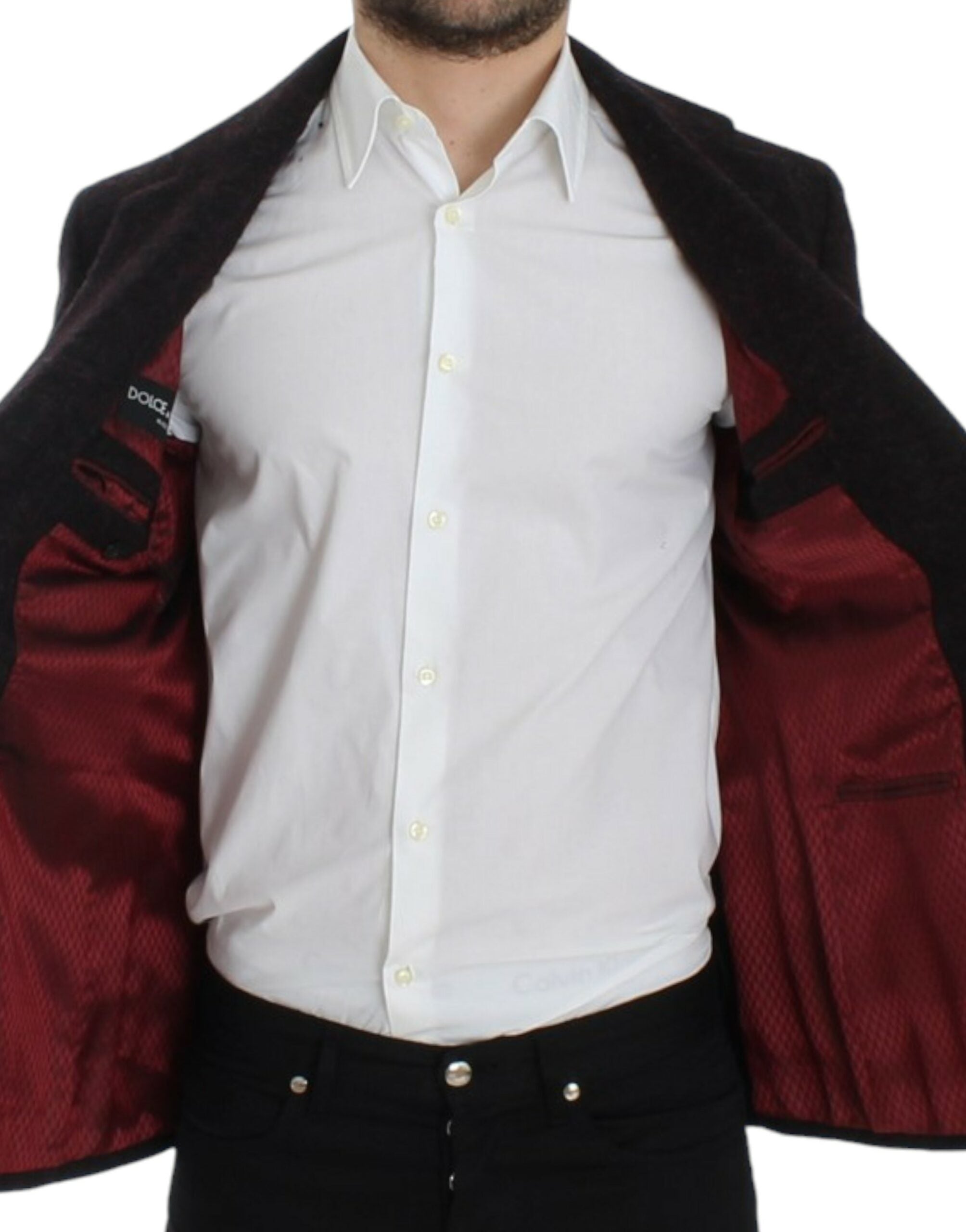 Bordeaux alpaga blazer met twee knopen